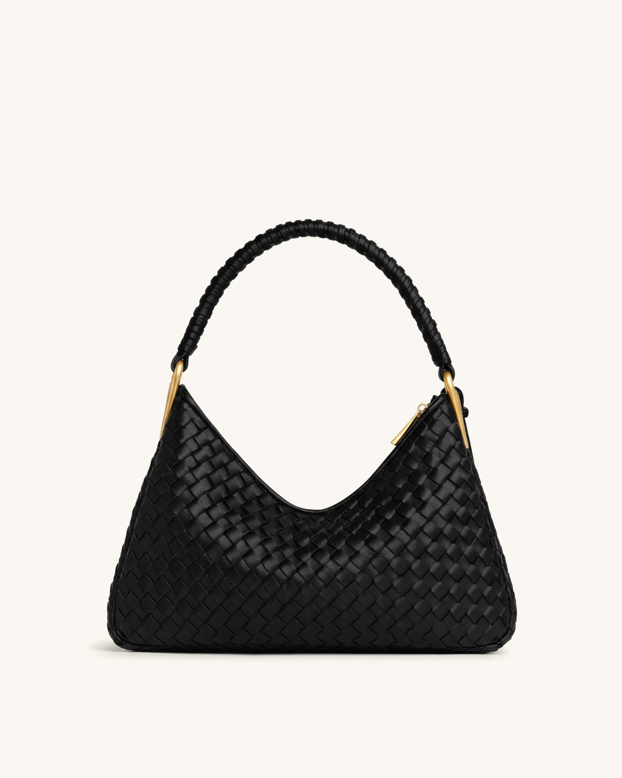 Lorena Woven Shoulder Bag - Black - Image 3