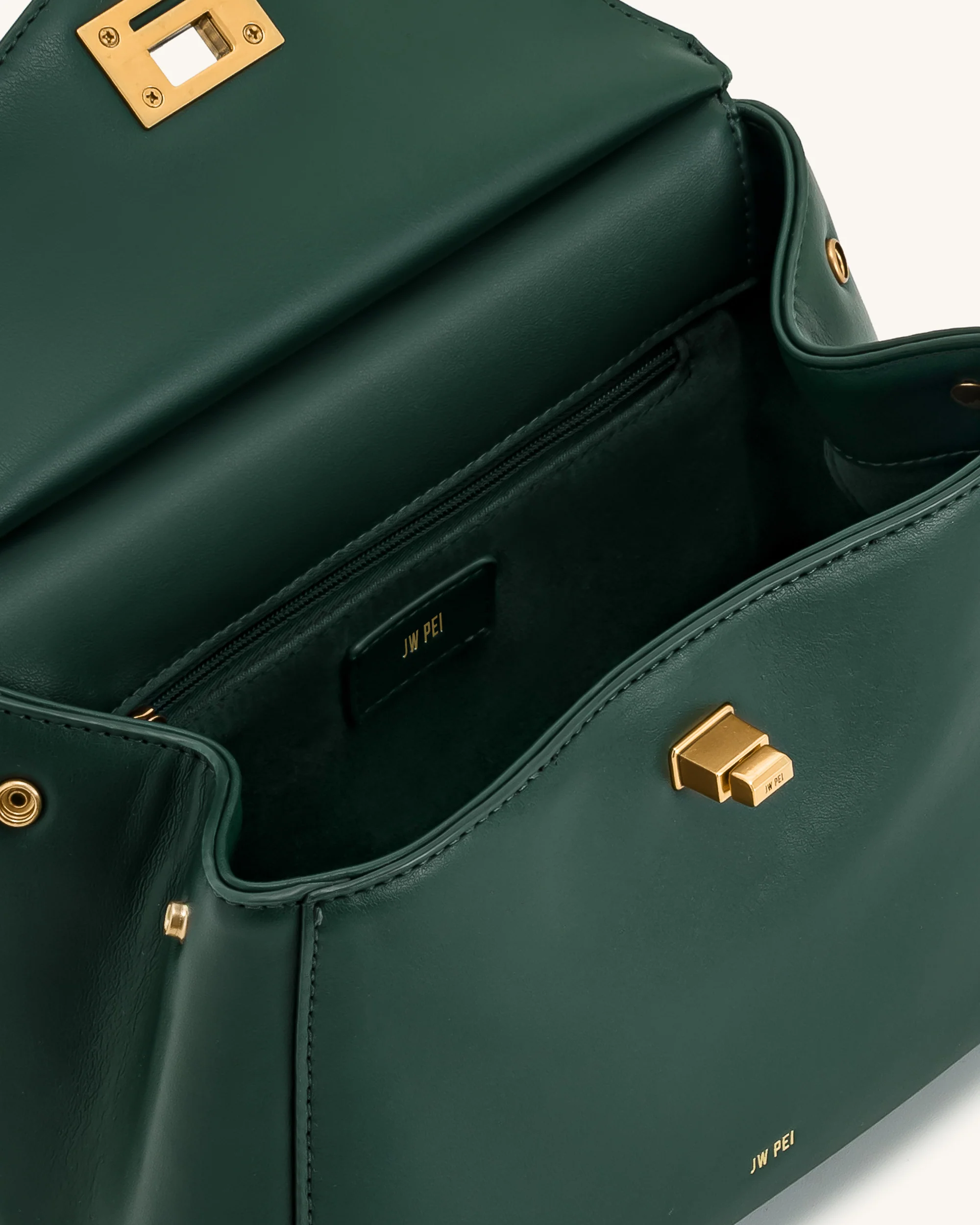 Lucia Classic Top Handbag - Dark Green - Image 4