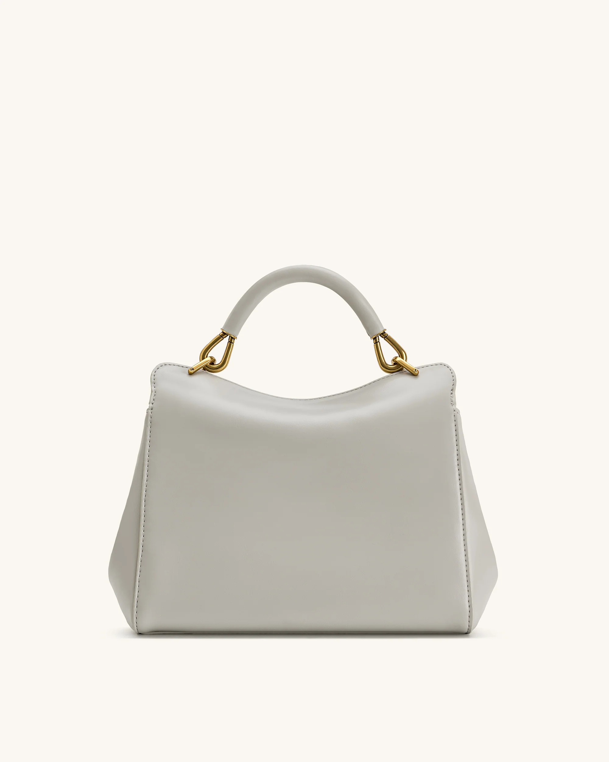 Lucia Classic Top Handle Bag - Light Gray - Image 3
