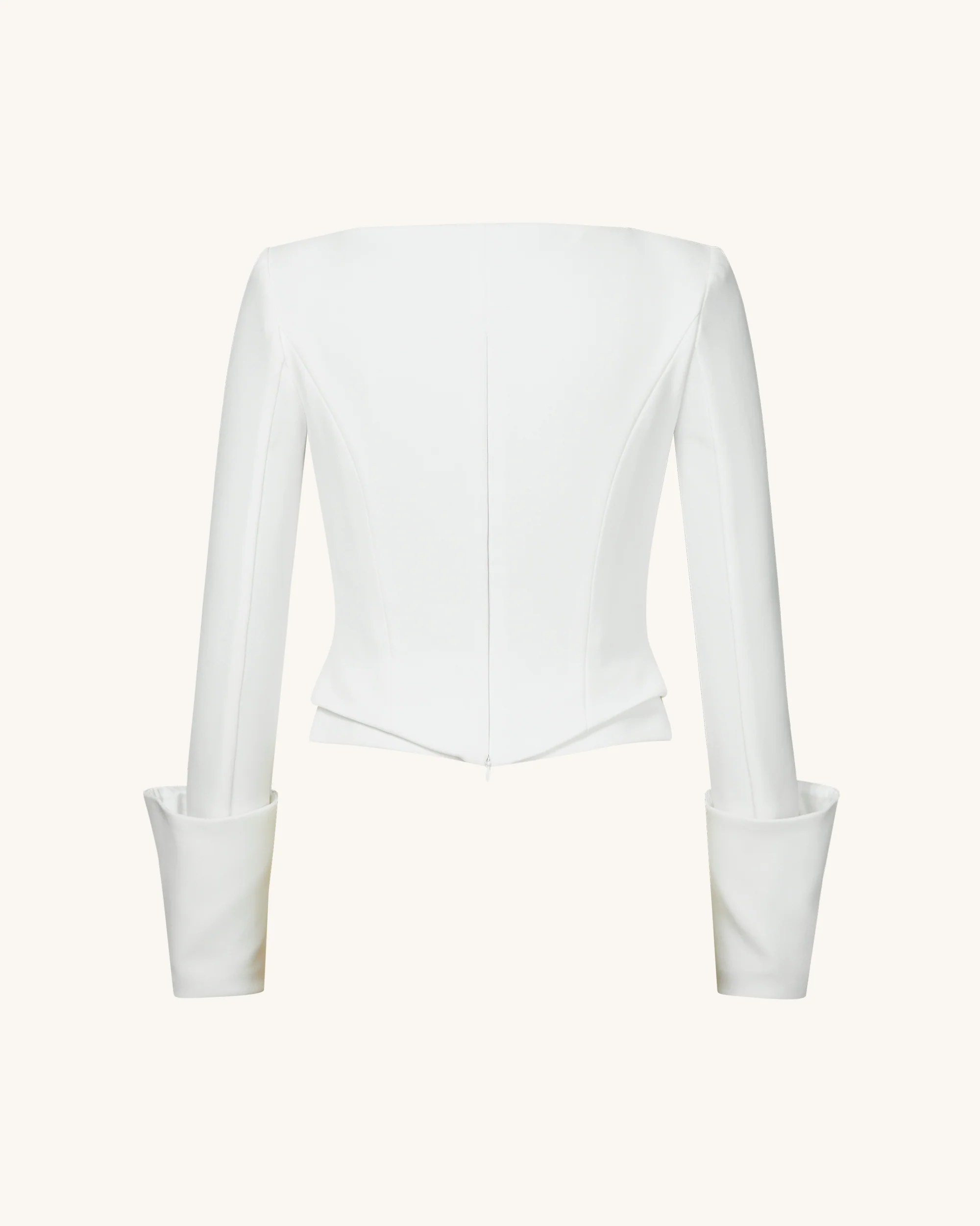 Lydia Corset-Inspired Blazer - White - Image 6