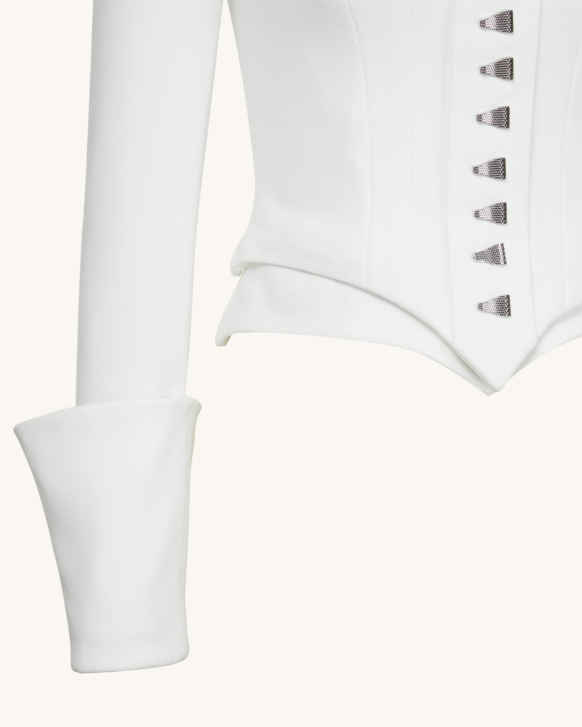 Lydia Corset-Inspired Blazer - White - Image 7