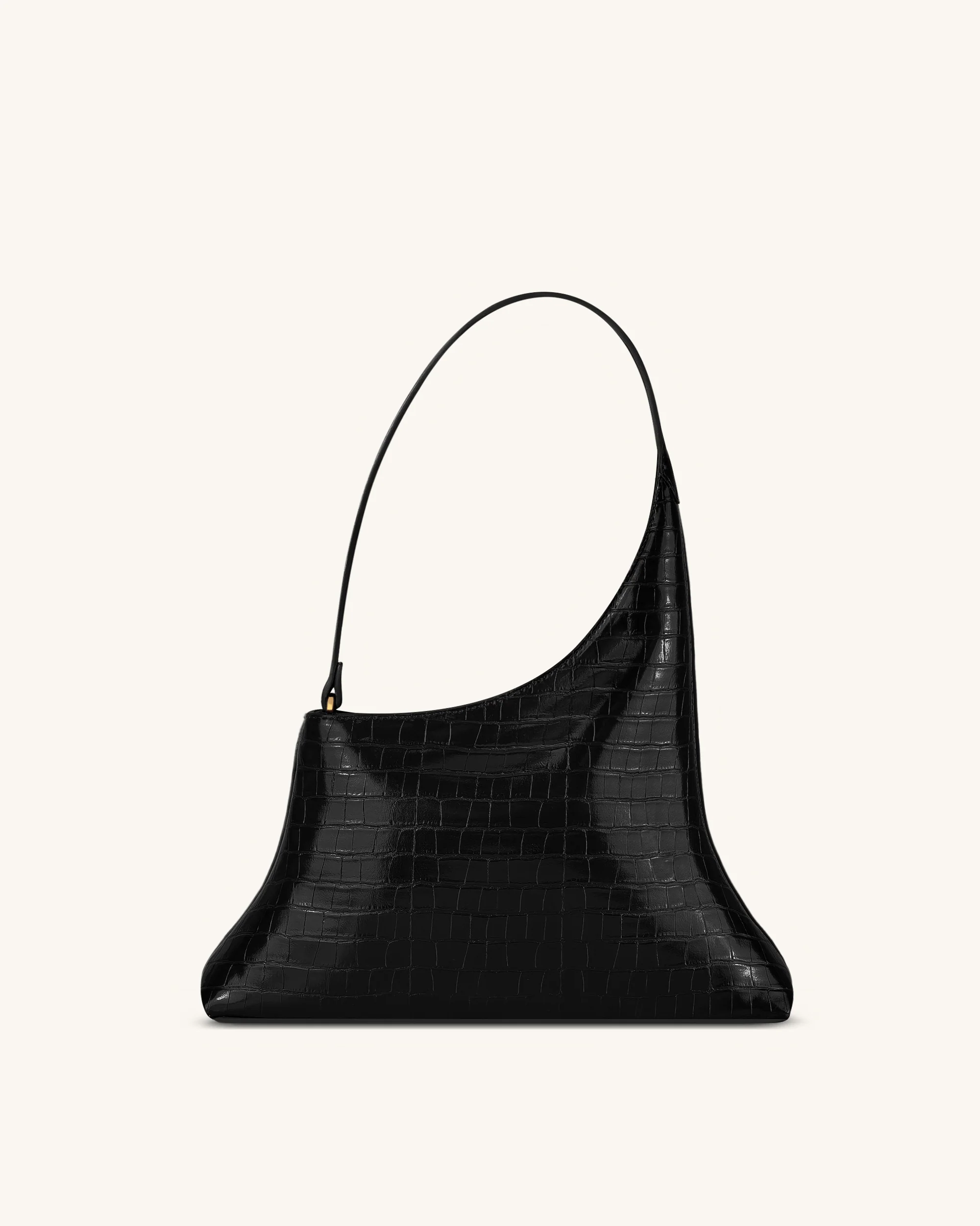 Lyra Shoulder Bag - Black Croc - Image 3