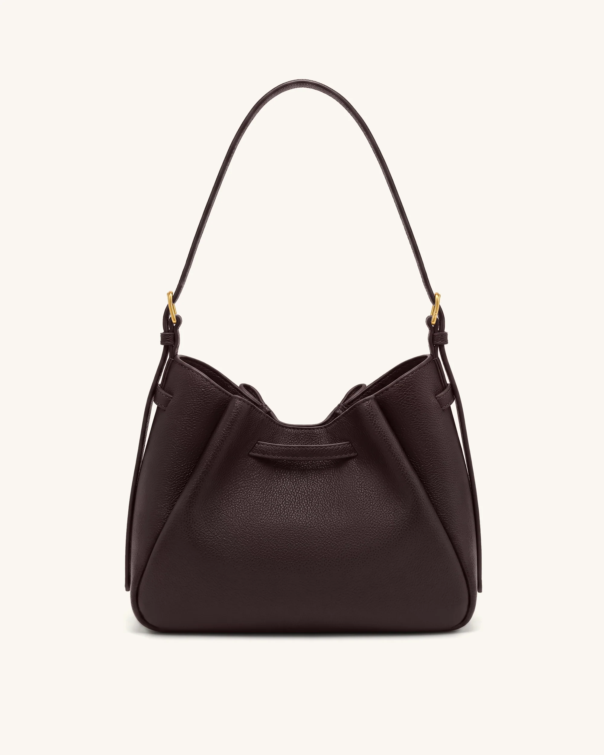 Mabel Soft Bow Shoulder Bag - Dark Brown - Image 3