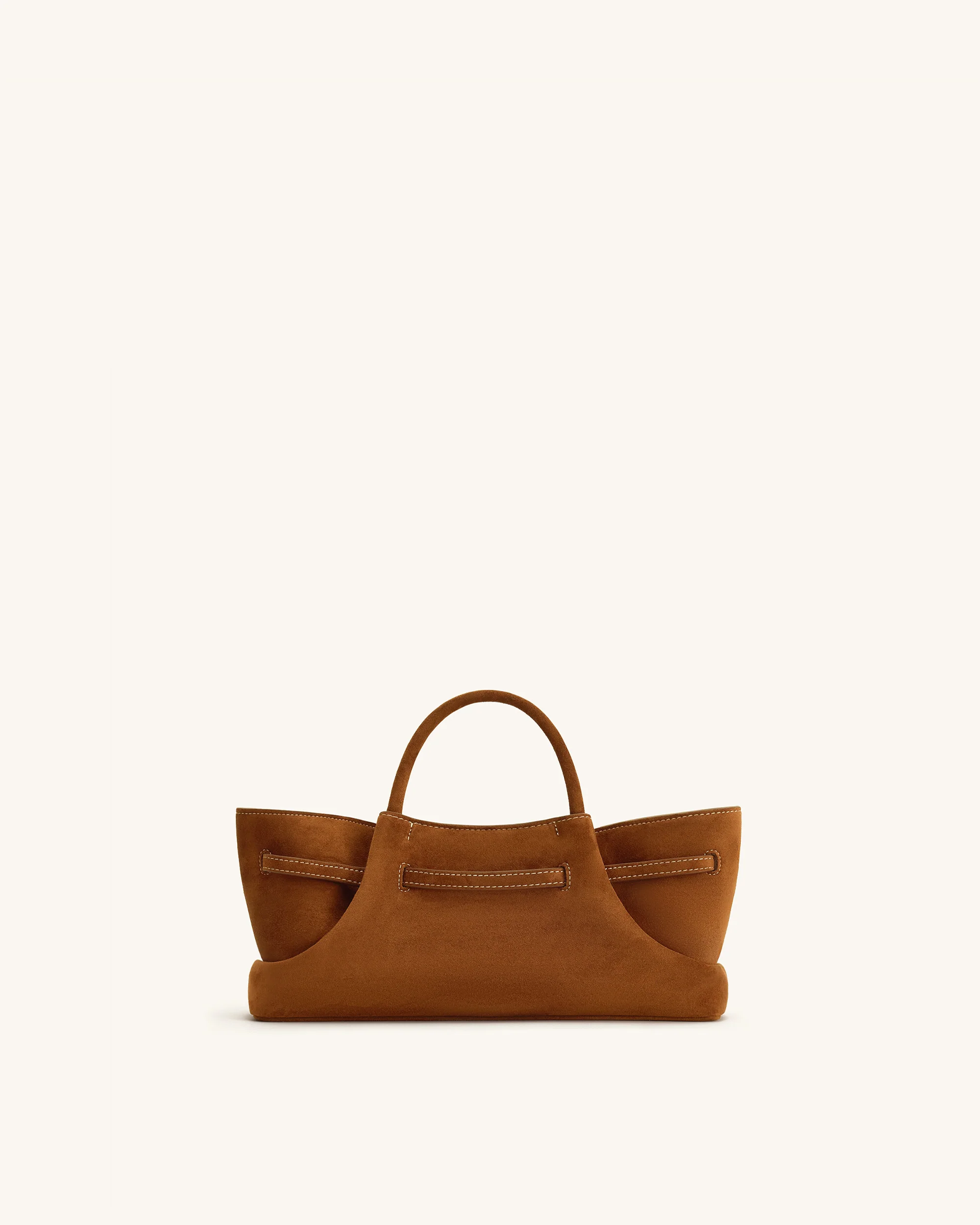 Maeve Dachshund Metal Charm Faux Suede Tote Bag - Brown - Image 5