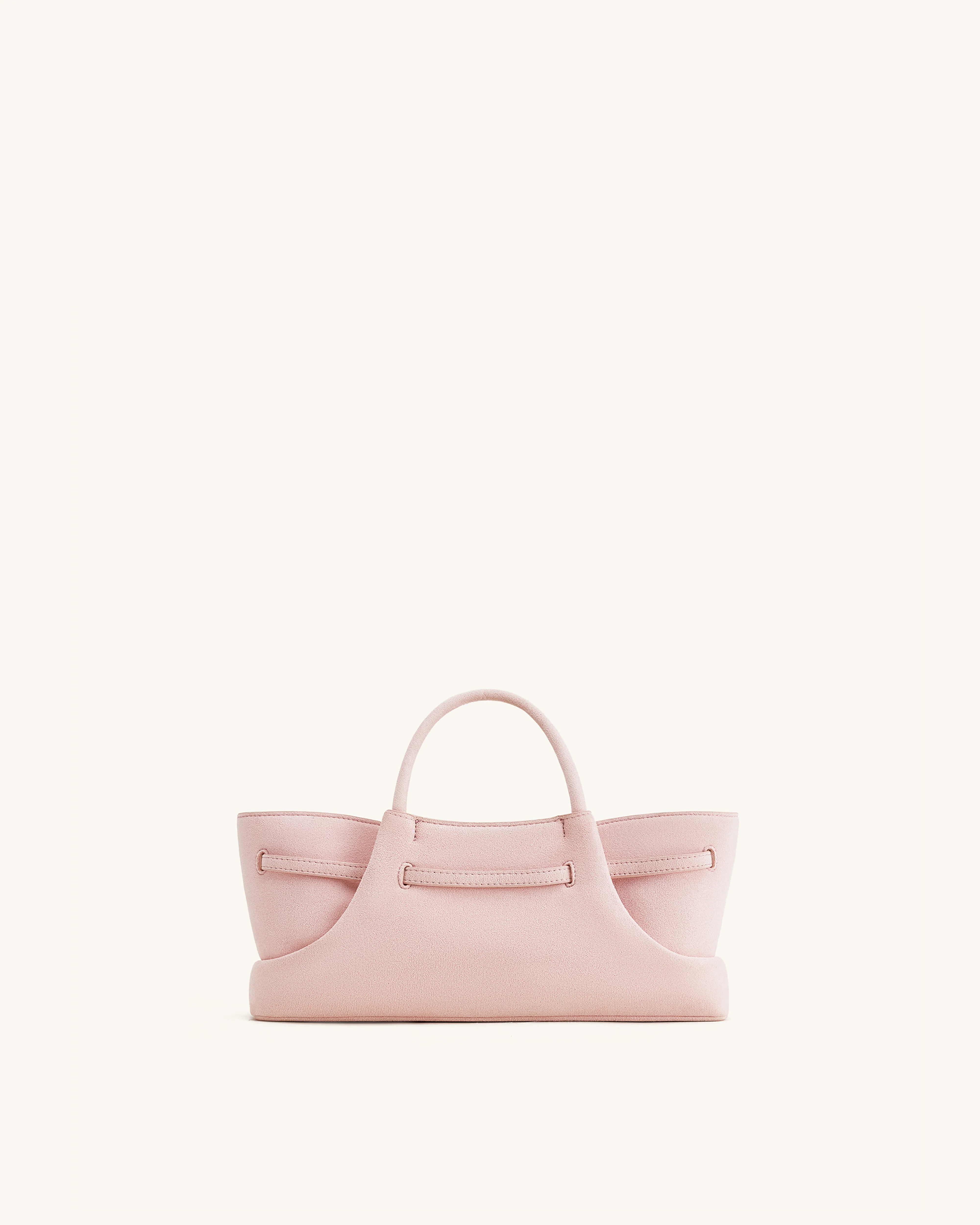 Maeve Dachshund Metal Charm Faux Suede Tote Bag - Pink - Image 5