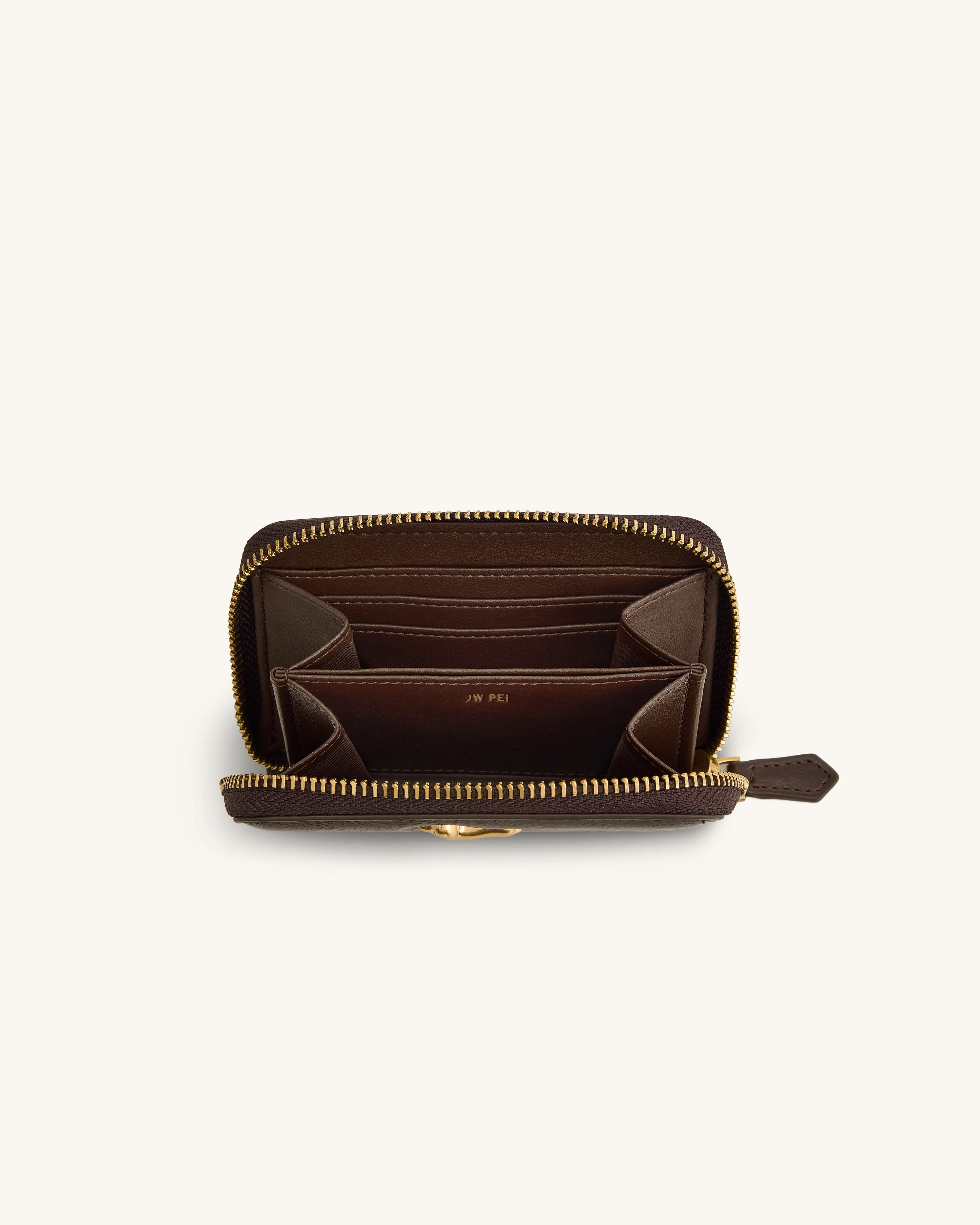 Maeve Dachshund Metal Emblem Zip Wallet - Chocolate - Image 3