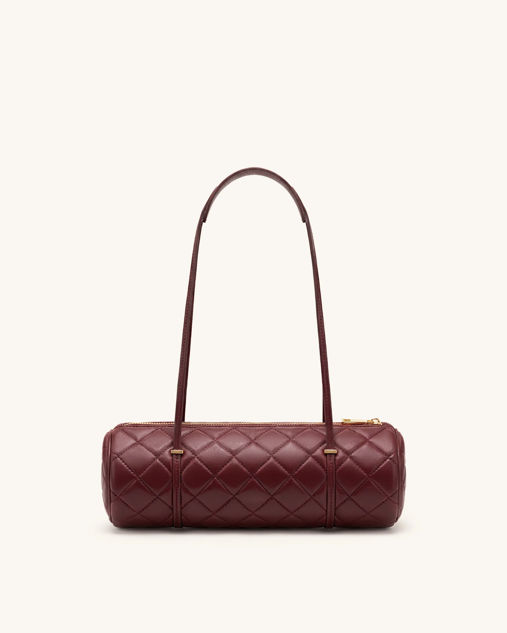 Marcella Quilted Cylinder Shoulder Bag - Burgundy - Image 3