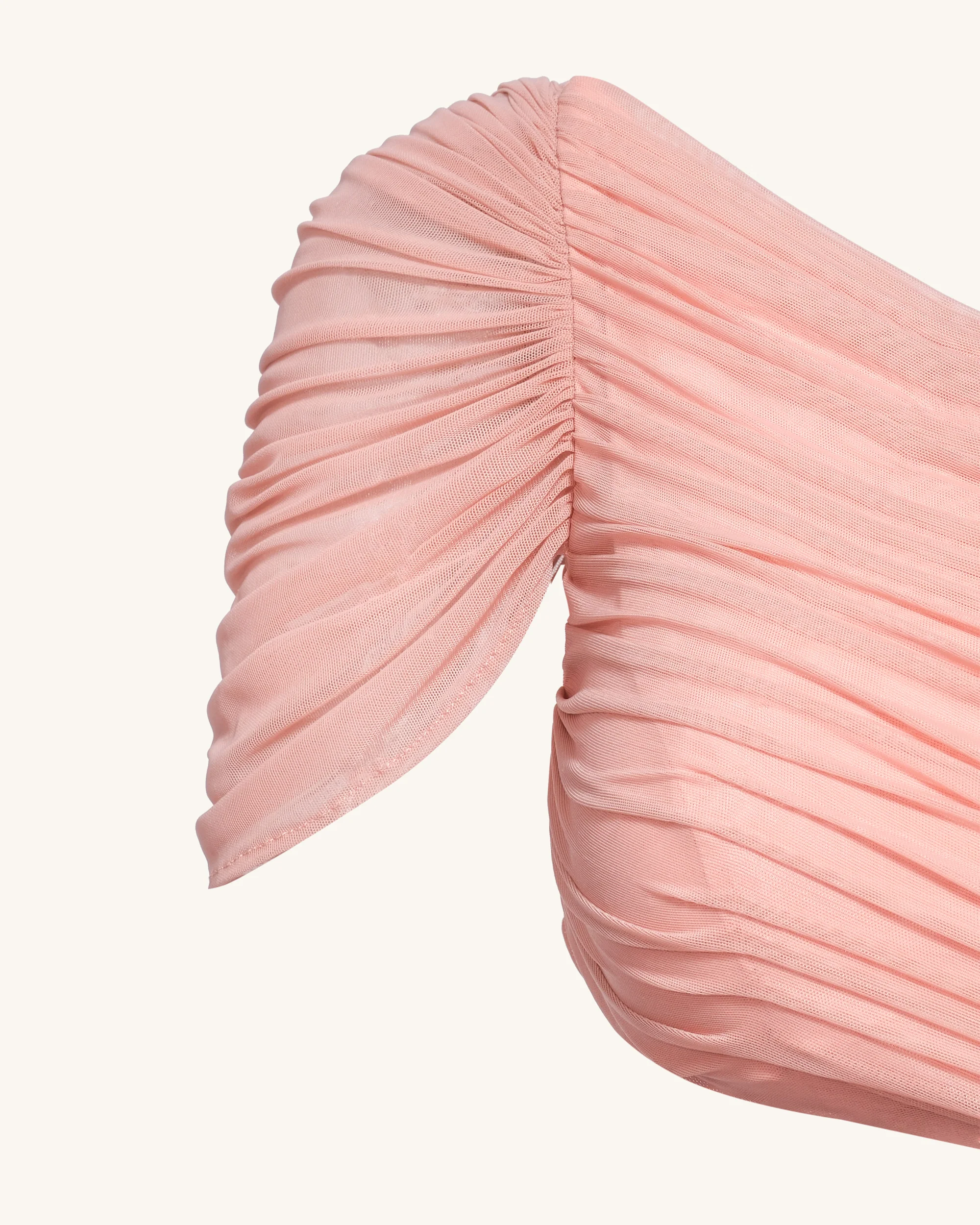 Mia Pleated Mesh Dress - Blush - Image 7