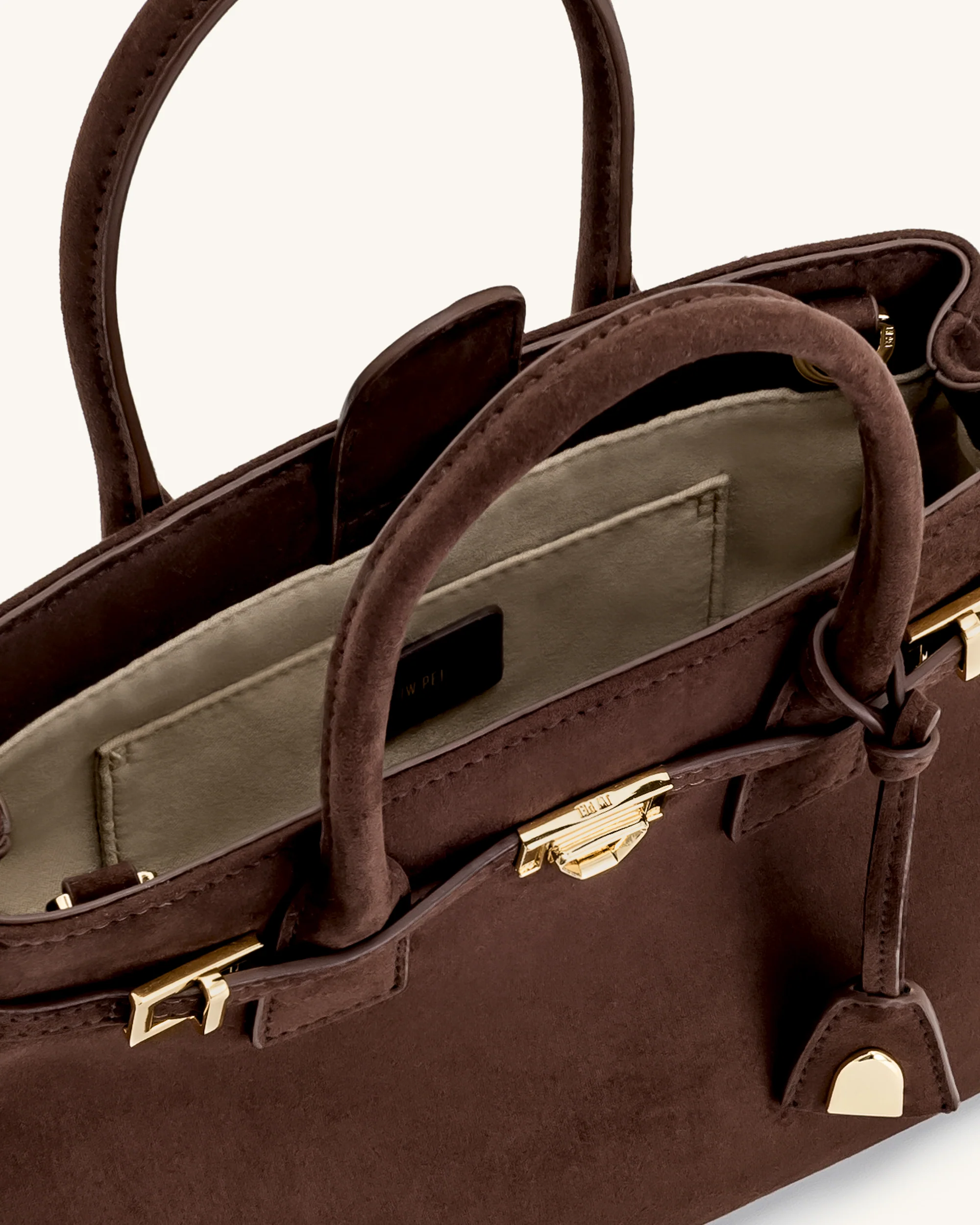 Miley Belt Embellished Tote Bag - Brown - Image 4