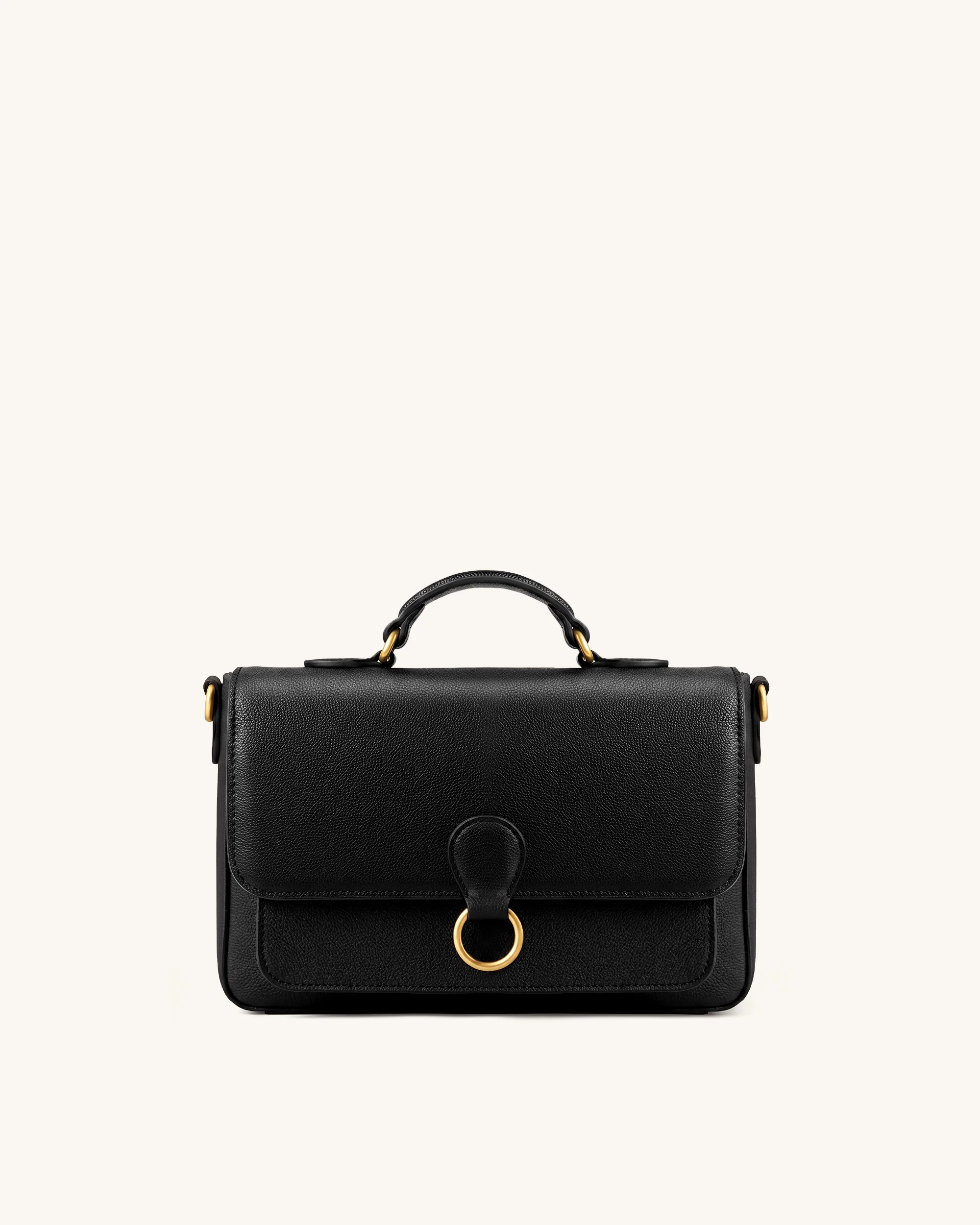 Mirelle Pebbled Top Handle Satchel - Black