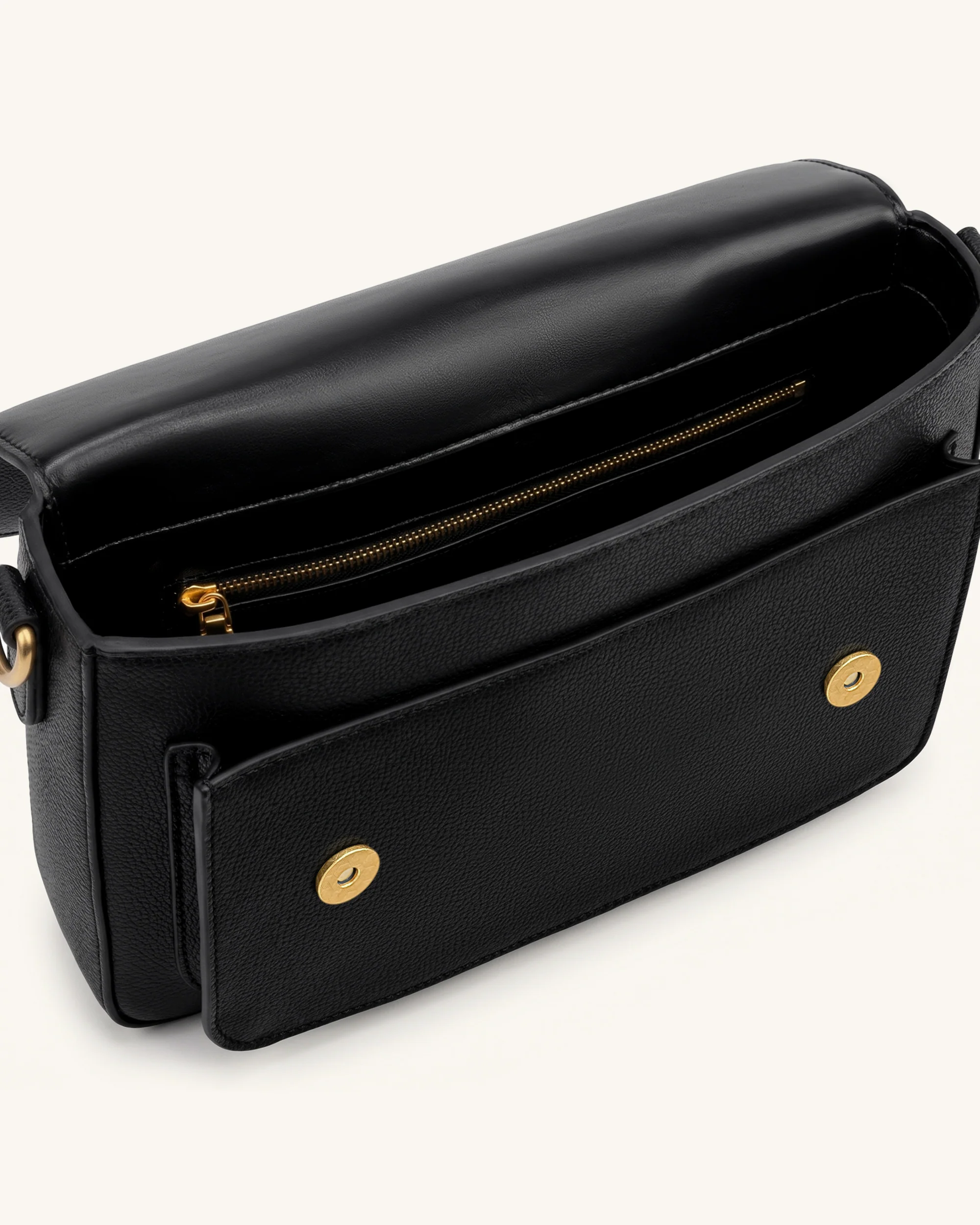 Mirelle Pebbled Top Handle Satchel - Black - Image 4