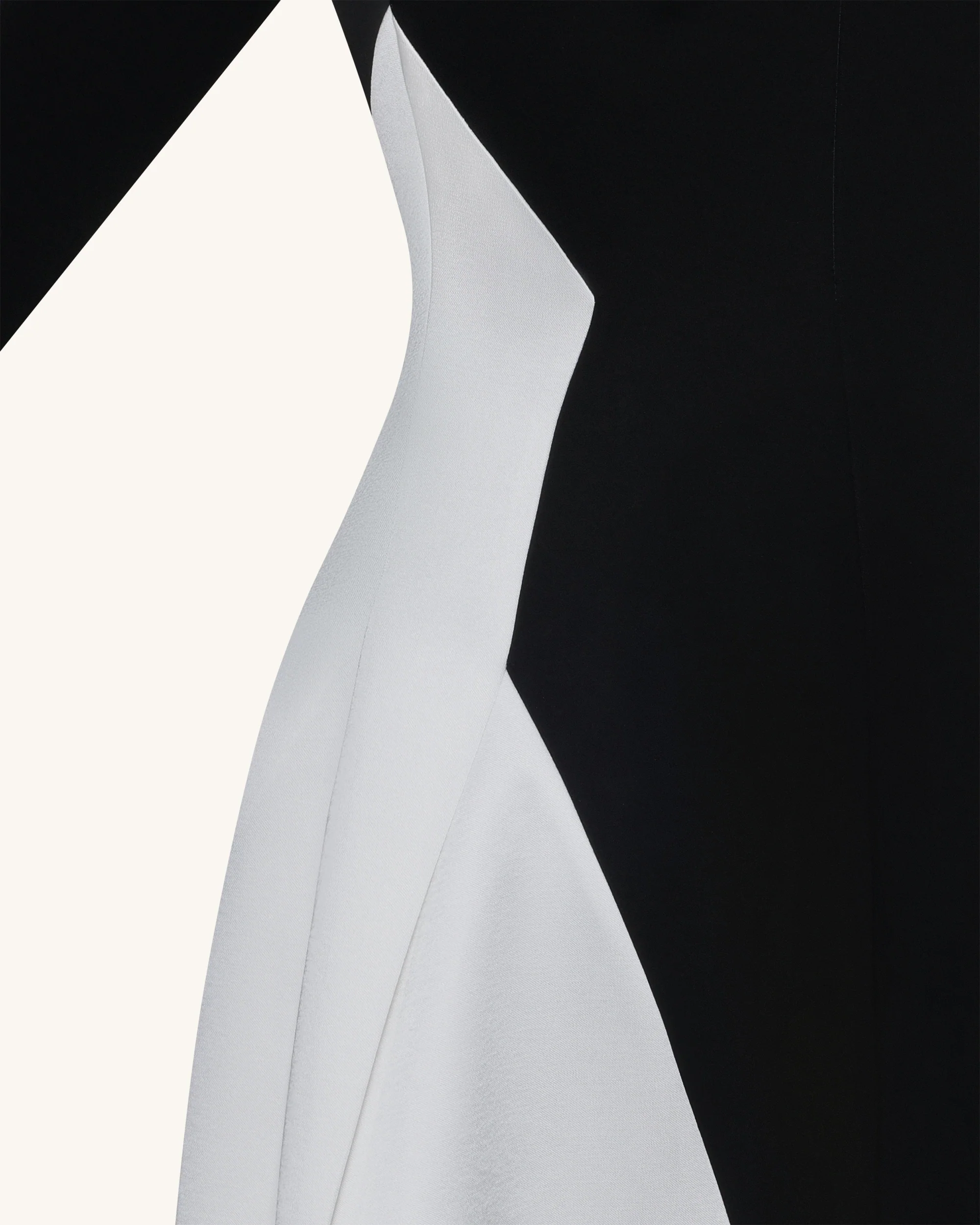 Monochrome Paneled Long-Sleeve Maxi Dress - Black - Image 5