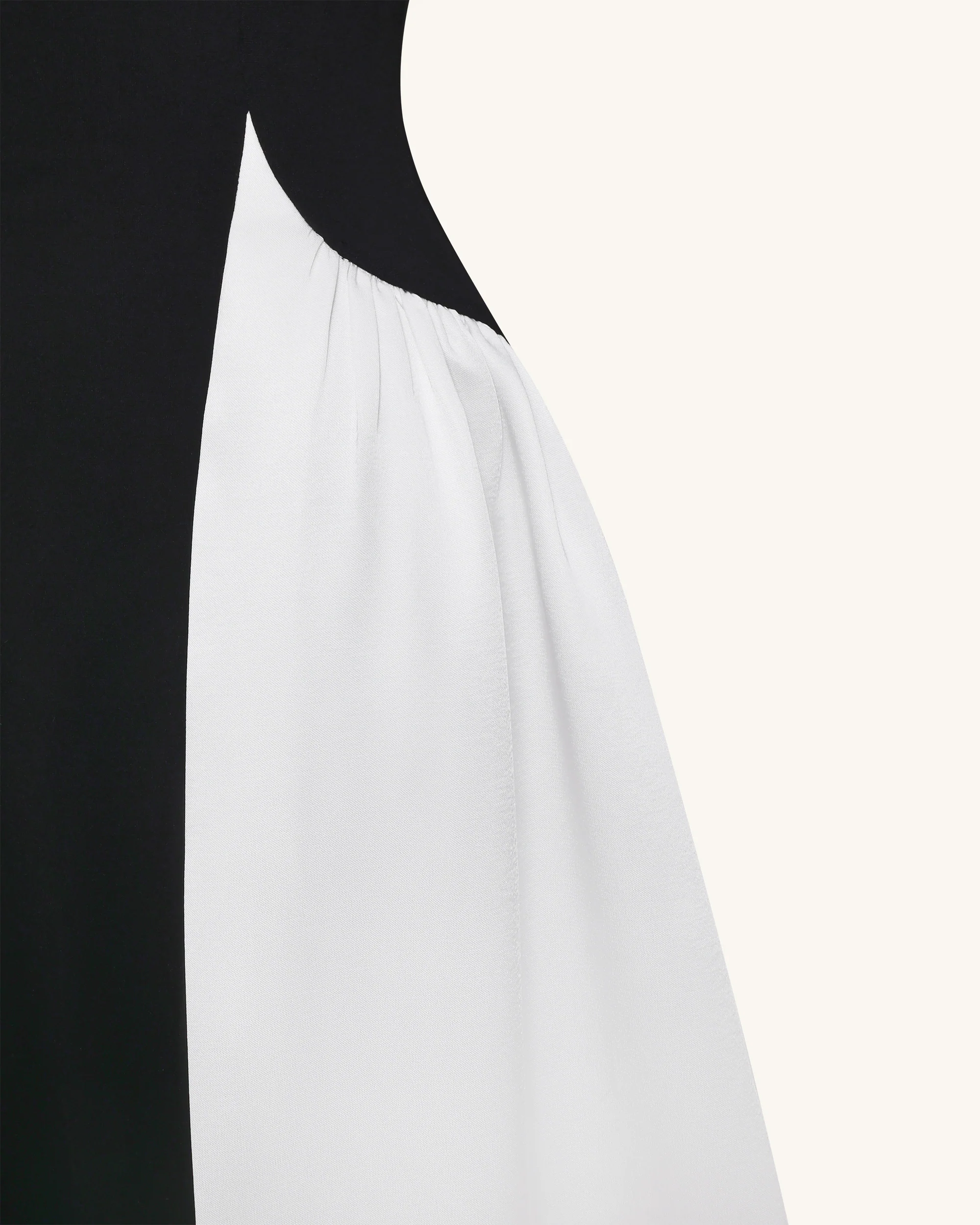 Monochrome Paneled Strapless Sculptural Maxi Dress - Black - Image 7