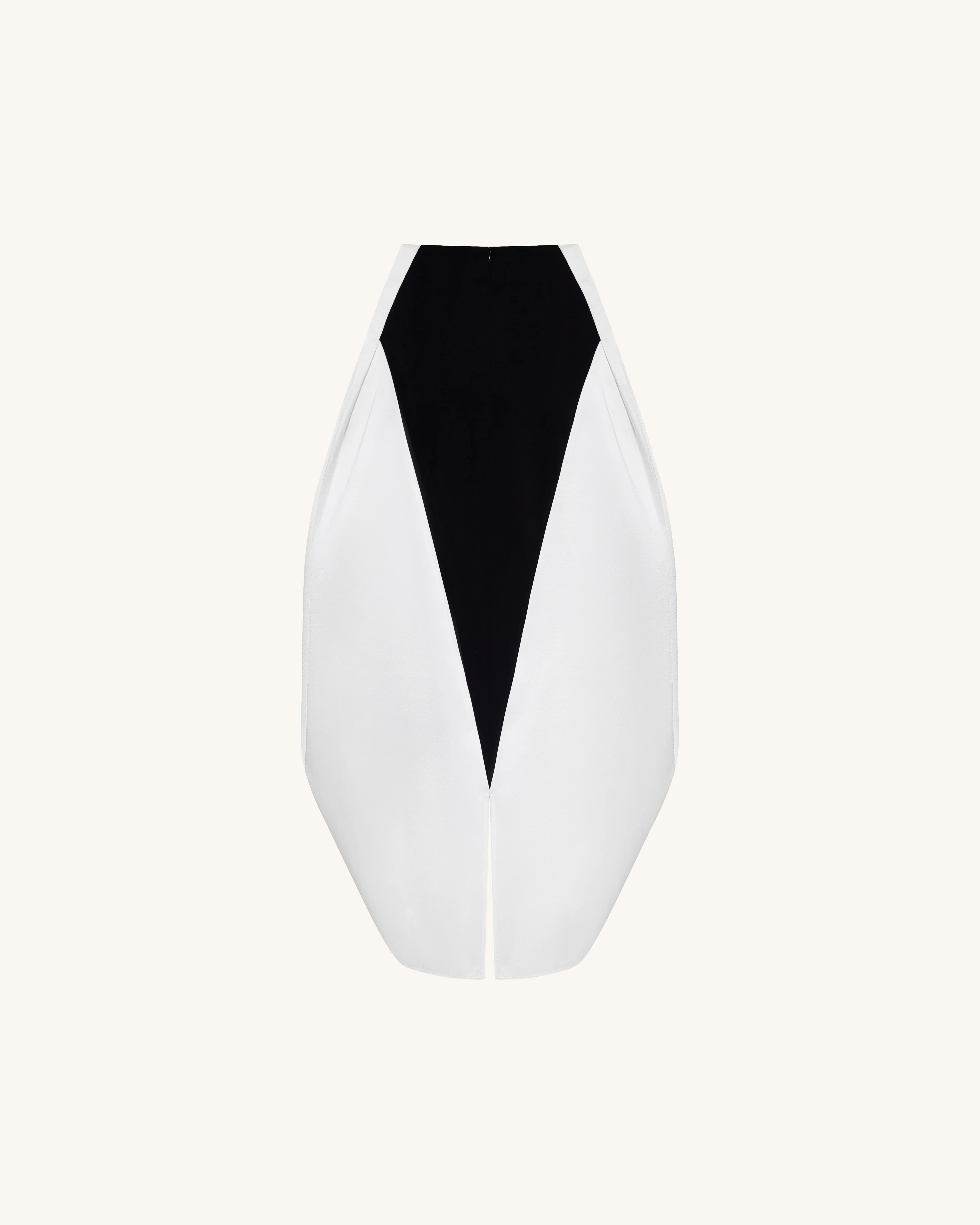 Monochrome Paneled Structured Pannier Maxi Skirt - Black - Image 3