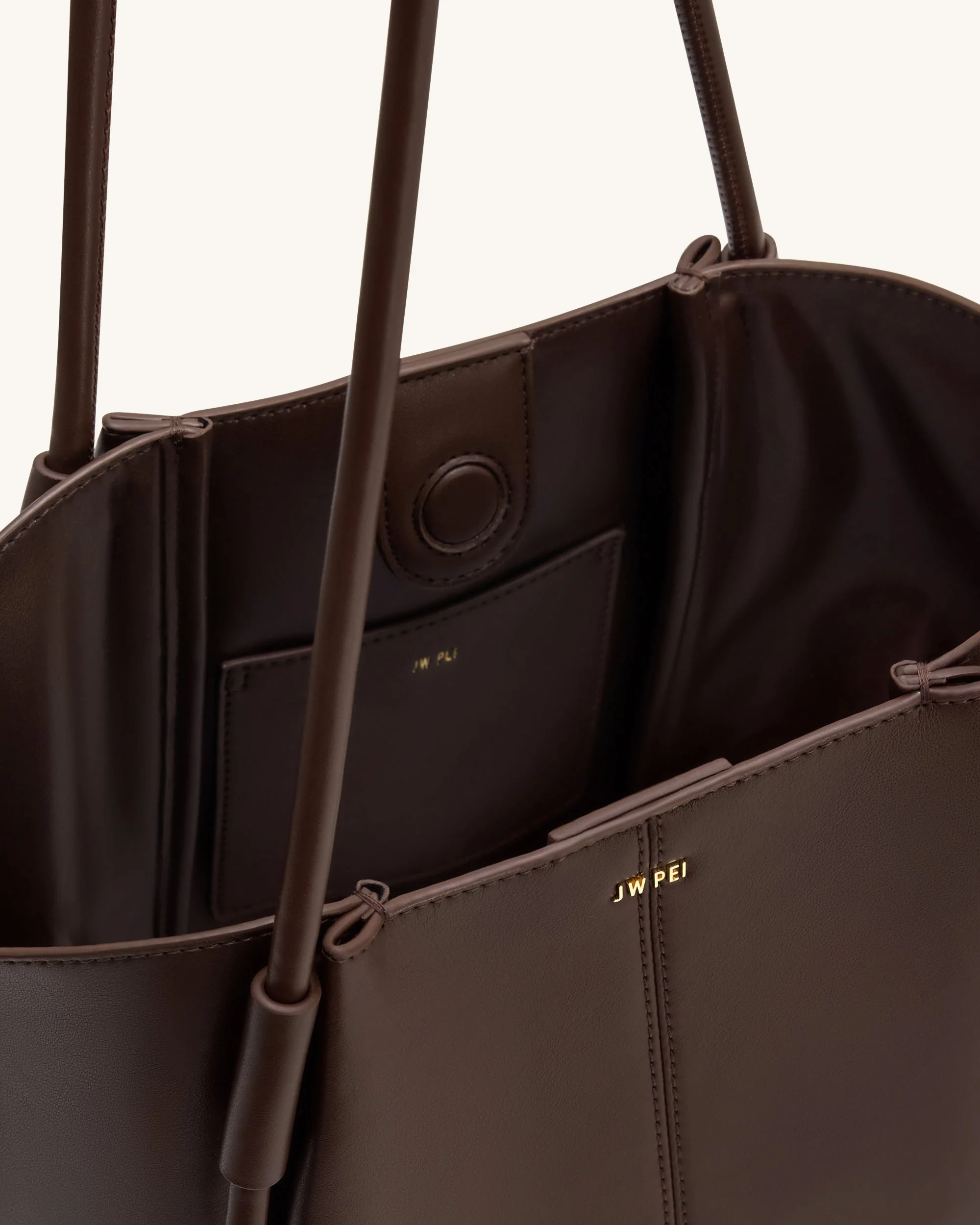 Nala Wide Tote Bag - Deep Brown - Image 5