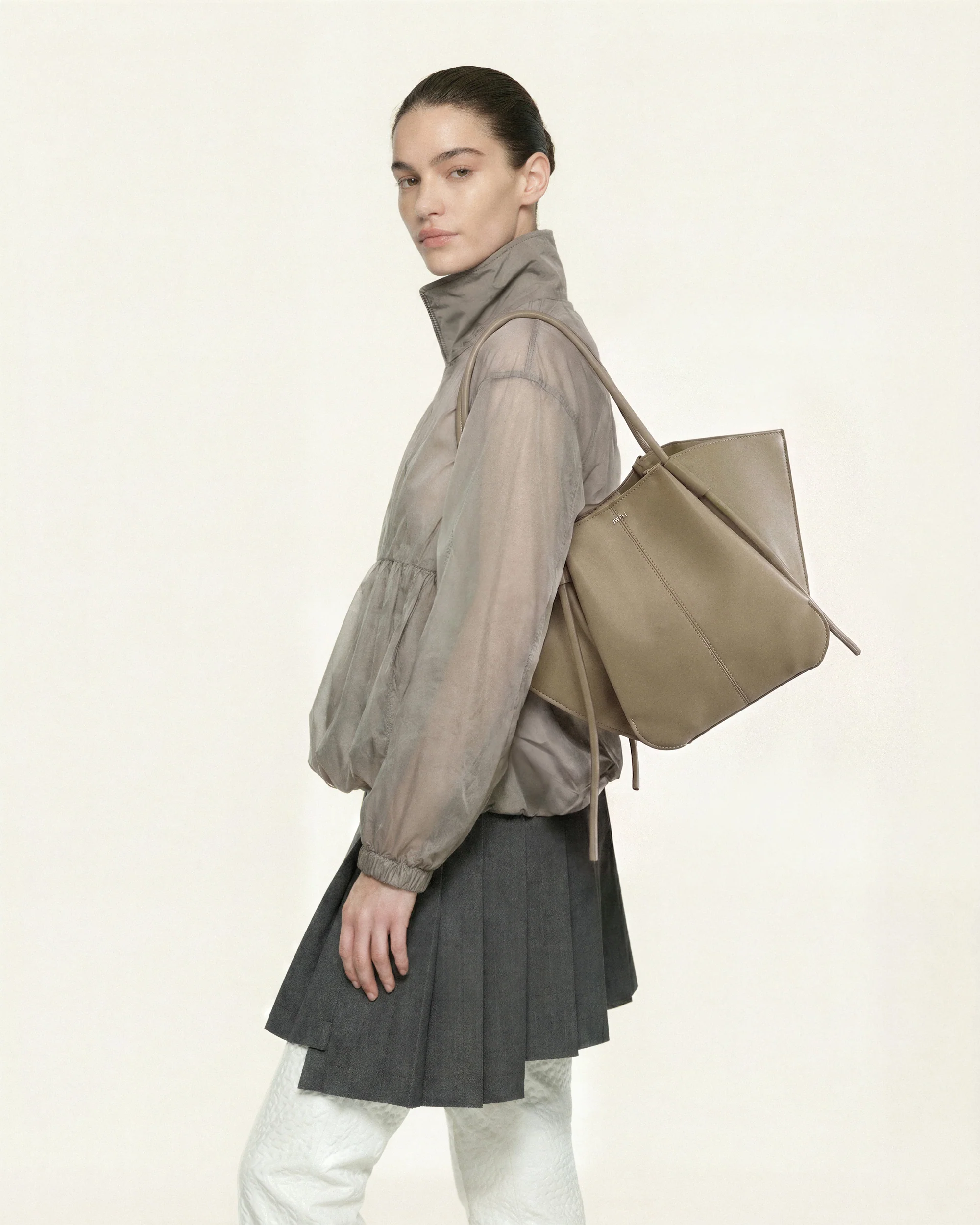 Nala Wide Tote Bag - Taupe - Image 2