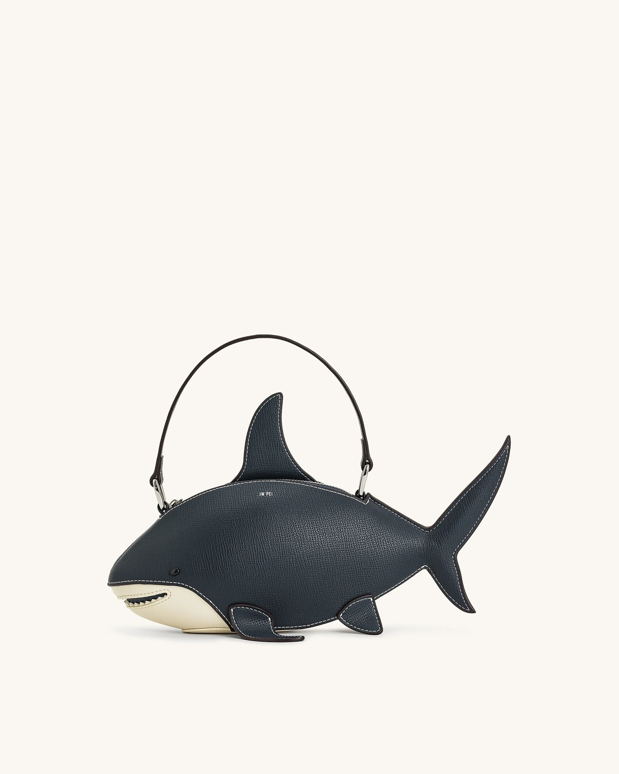 Nerys Shark Look Top Handle Bag - Dark Blue - Image 3