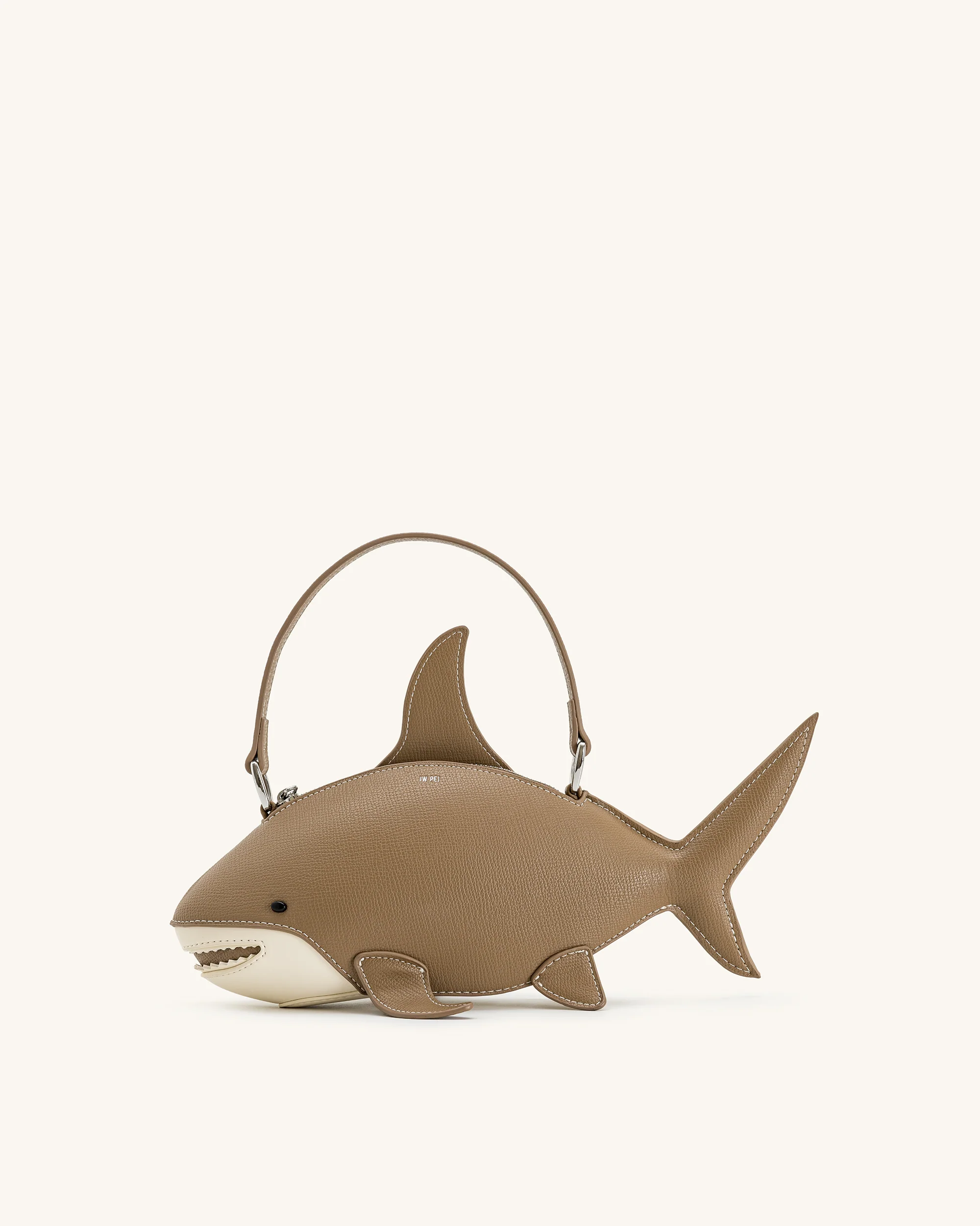 Nerys Shark Look Top Handle Bag - Light Brown - Image 3