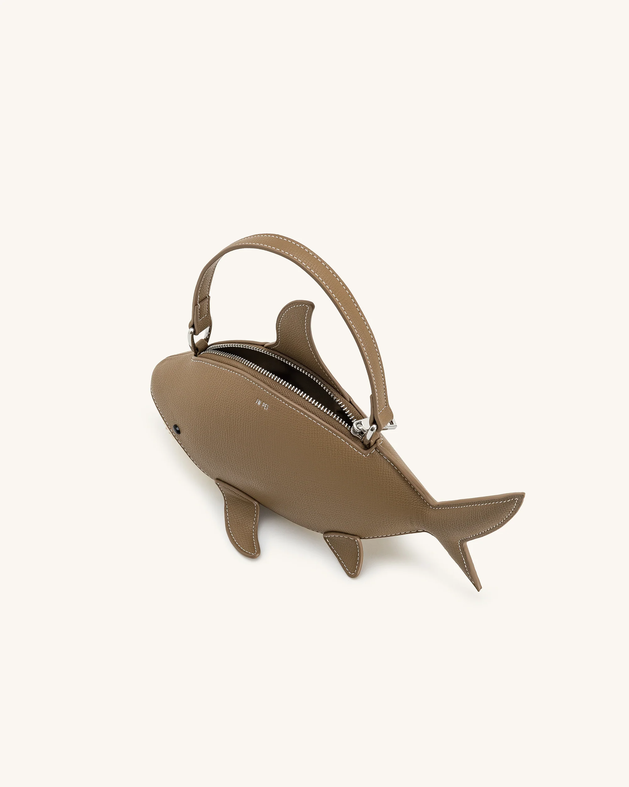 Nerys Shark Look Top Handle Bag - Light Brown - Image 4