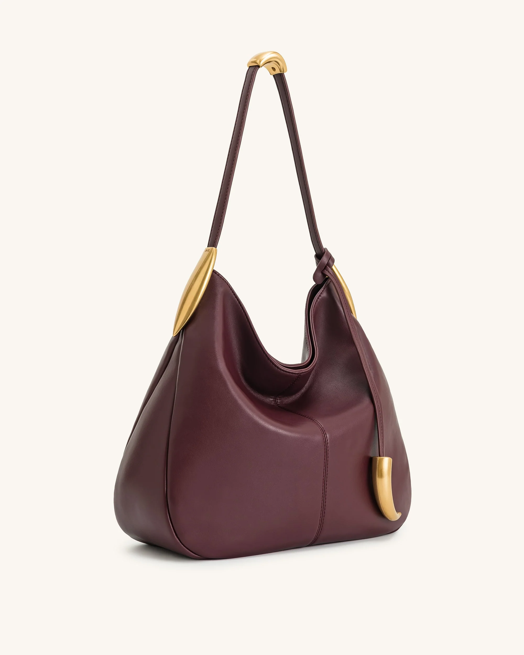 Nina Metal Charm Hobo Bag - Burgundy - Image 3