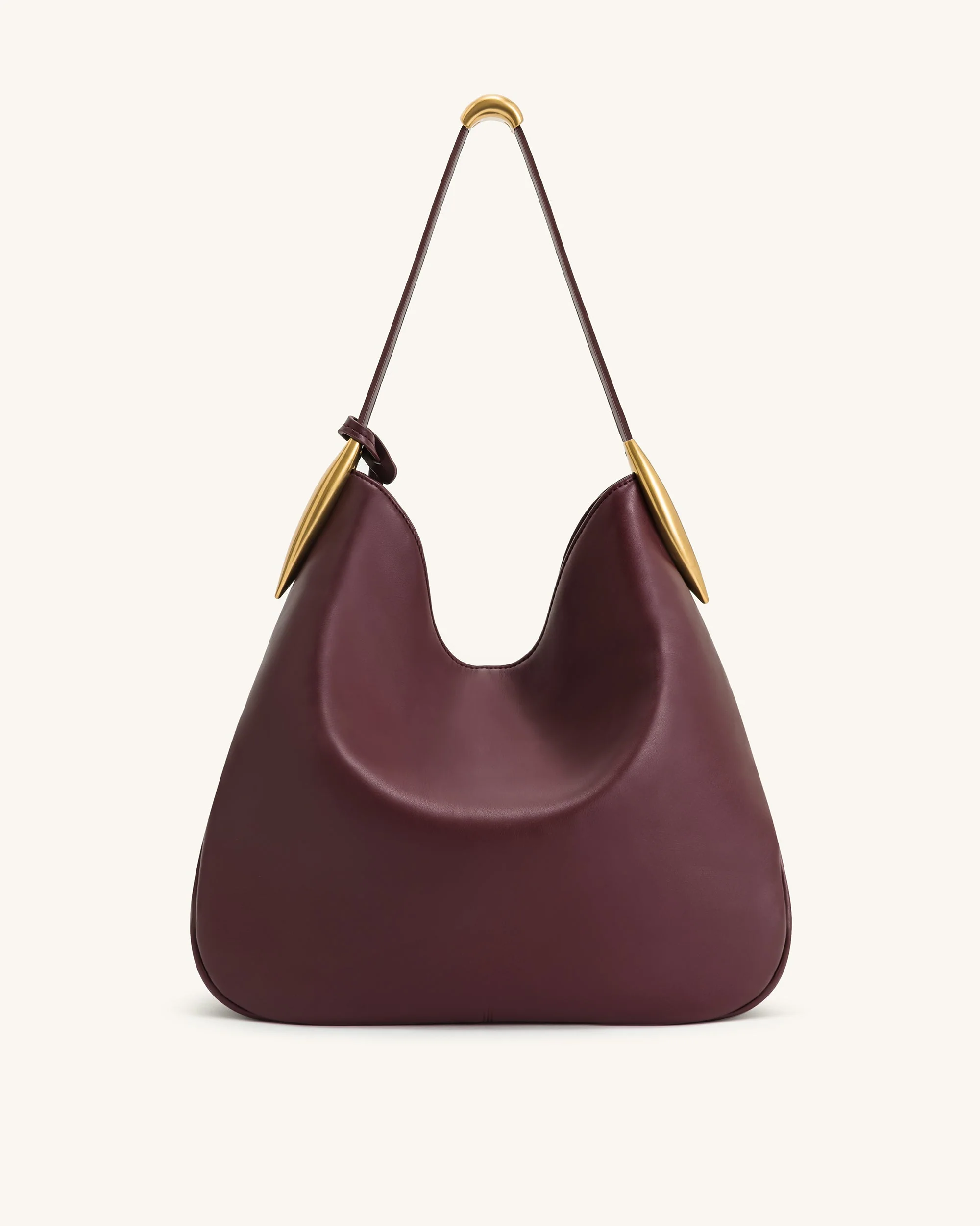 Nina Metal Charm Hobo Bag - Burgundy - Image 4