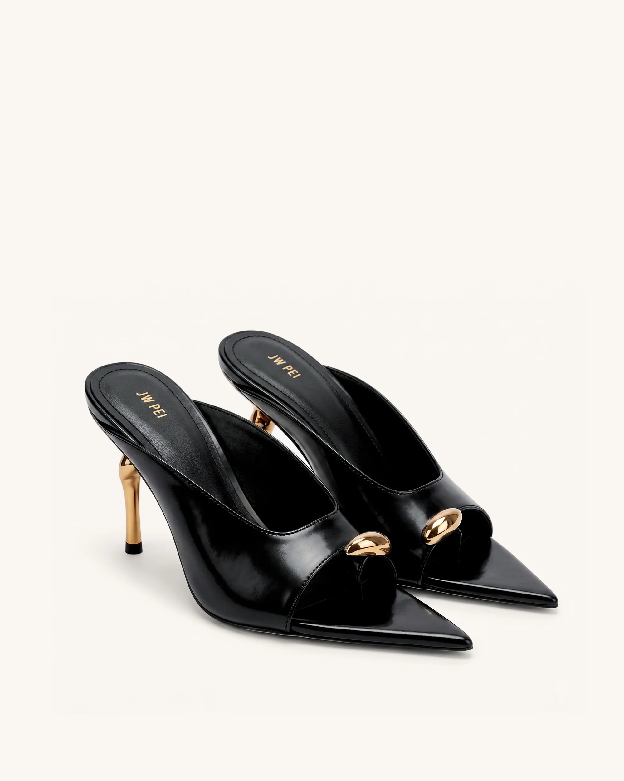 Noemi Pointed-Toe Mule Heels - Black - Image 2