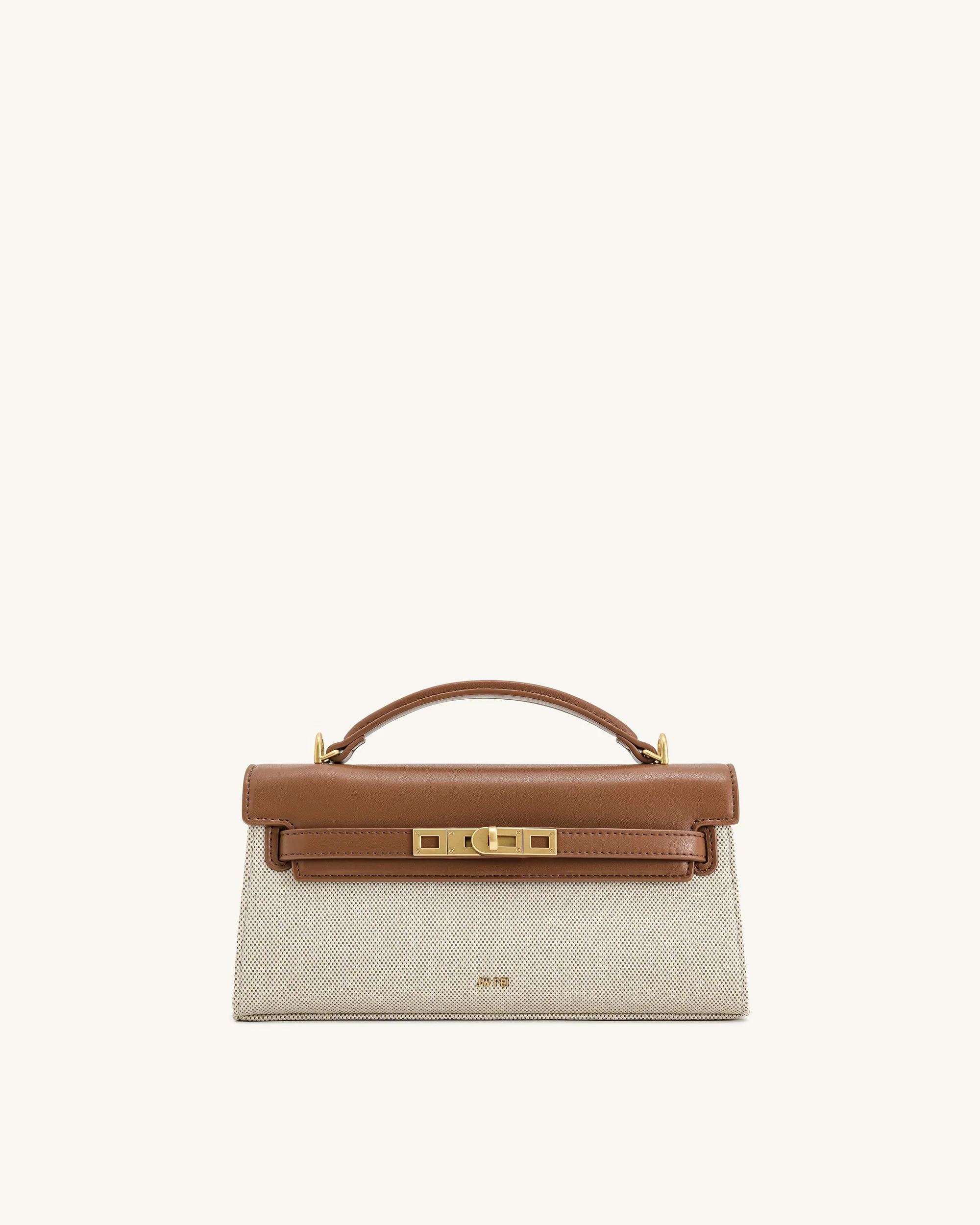Noor Top Handle Bag - Brown Canvas