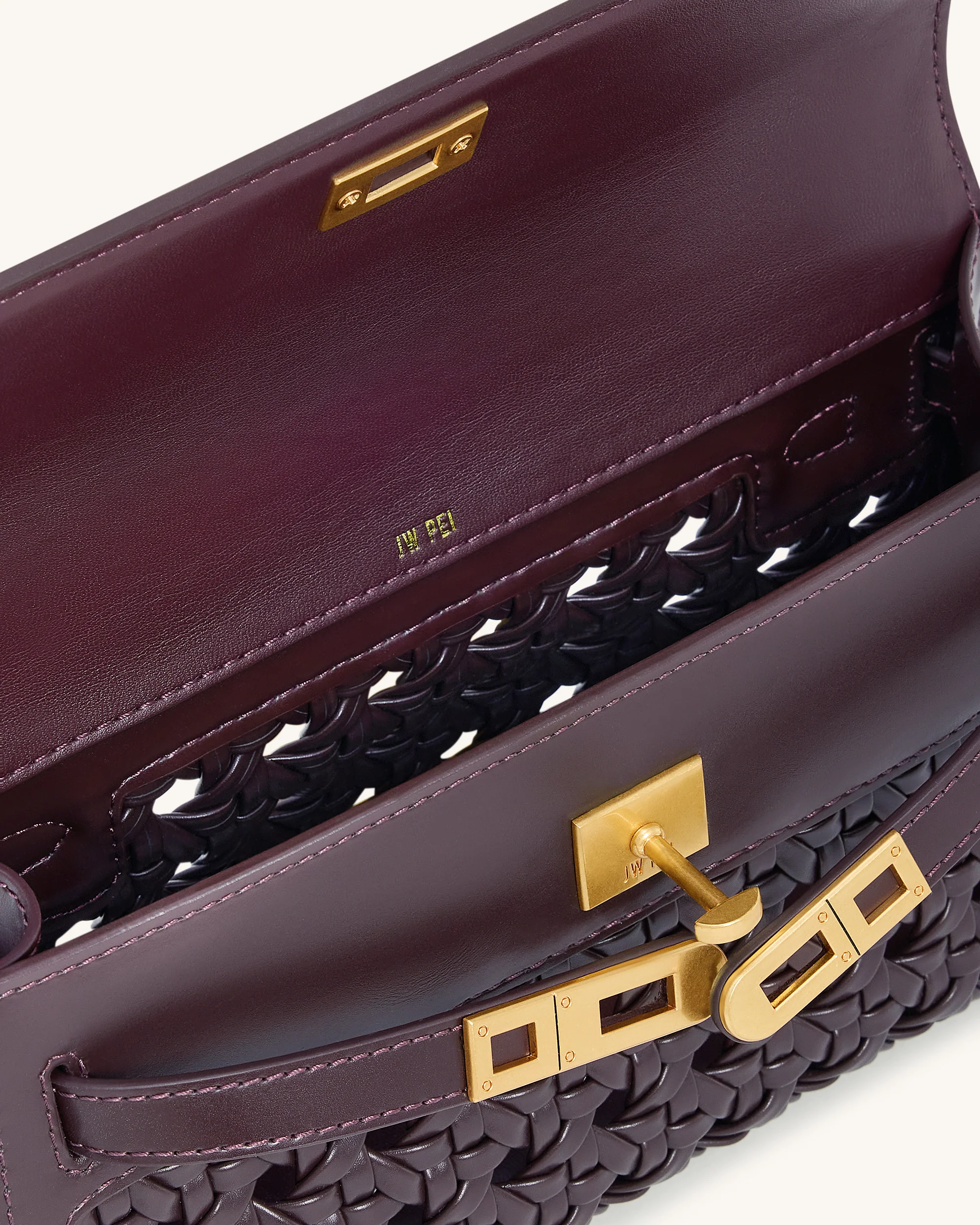 Noor Top Handle Bag - Dark Red - Image 4