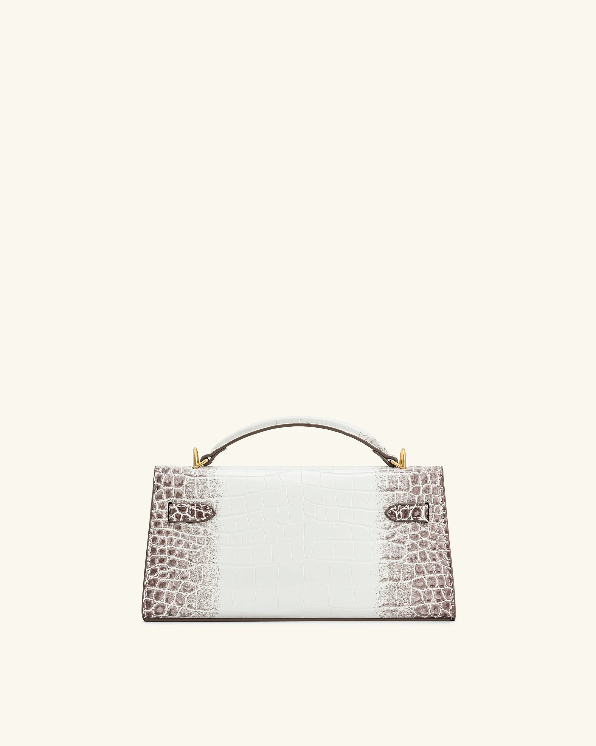 Noor Top Handle Bag - White Croc - Image 3