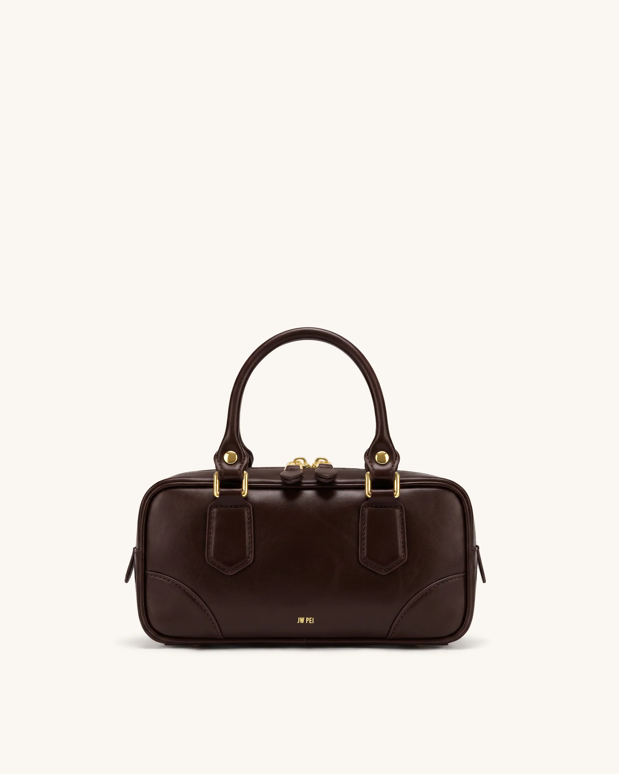 Odette Boston Top Handle Bag - Dark Brown