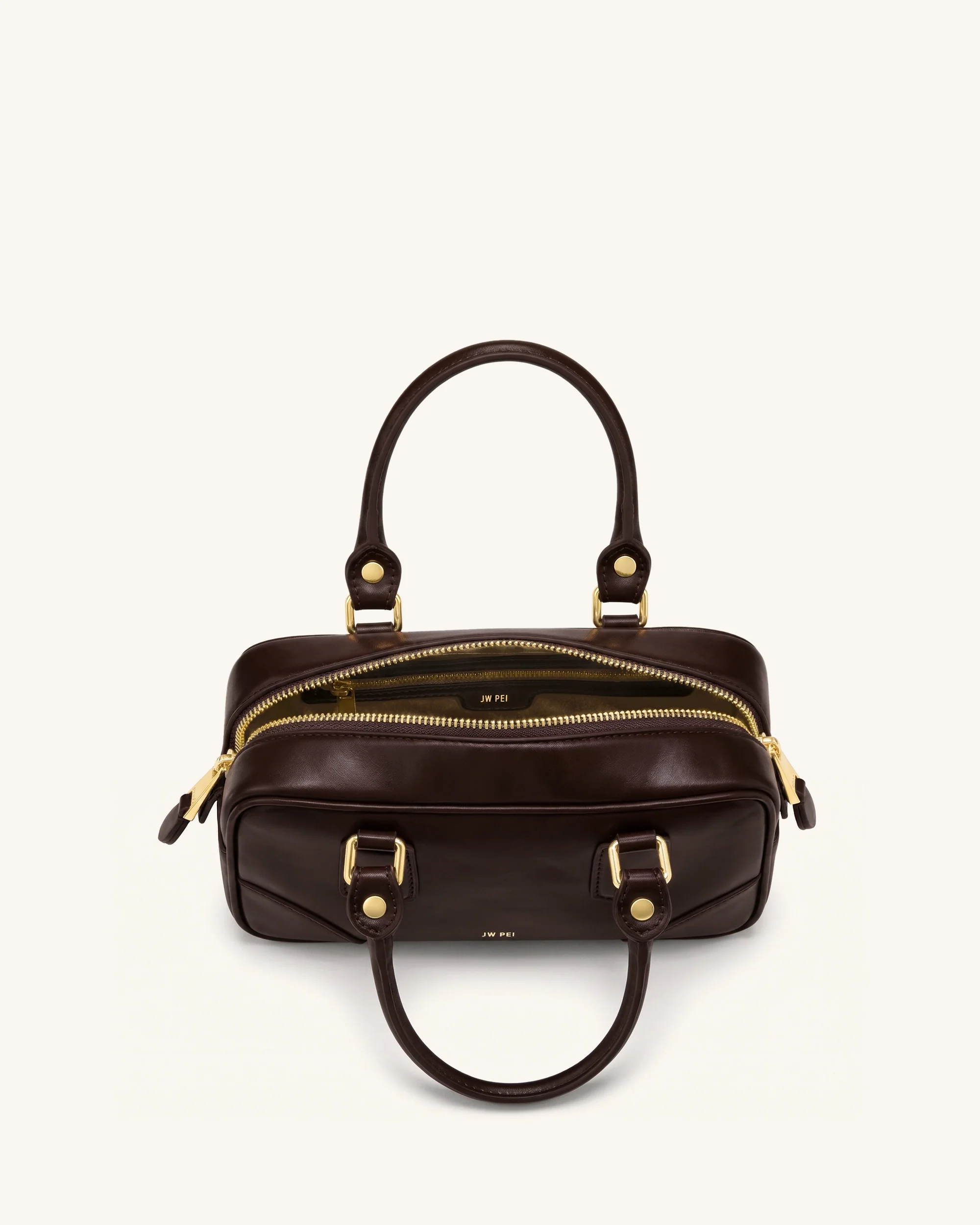 Odette Boston Top Handle Bag - Dark Brown - Image 4