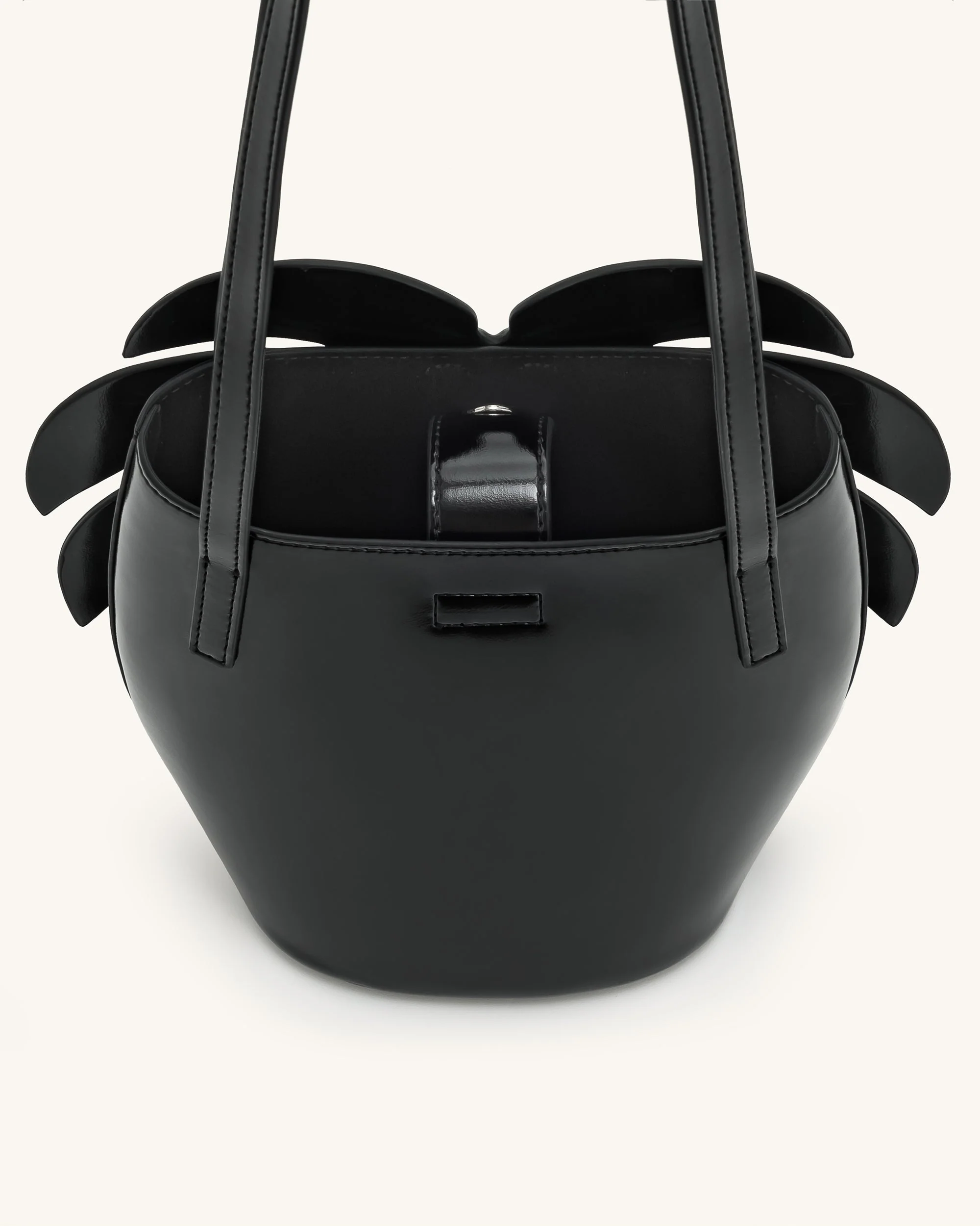 Cecelia Leaf Shape Shoulder Bag - Black - Image 4