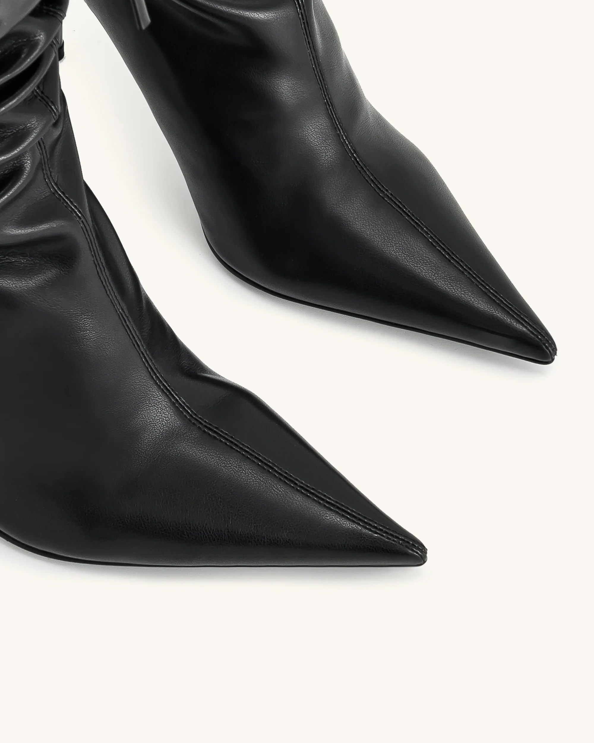 Olivia Leather High Heel Boots - Black - Image 6