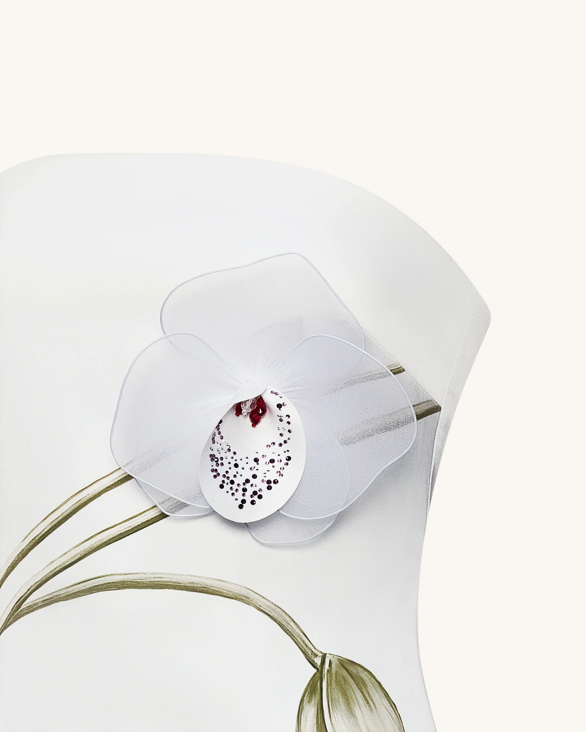 Orchid Appliqué Strapless Dress - White - Image 7