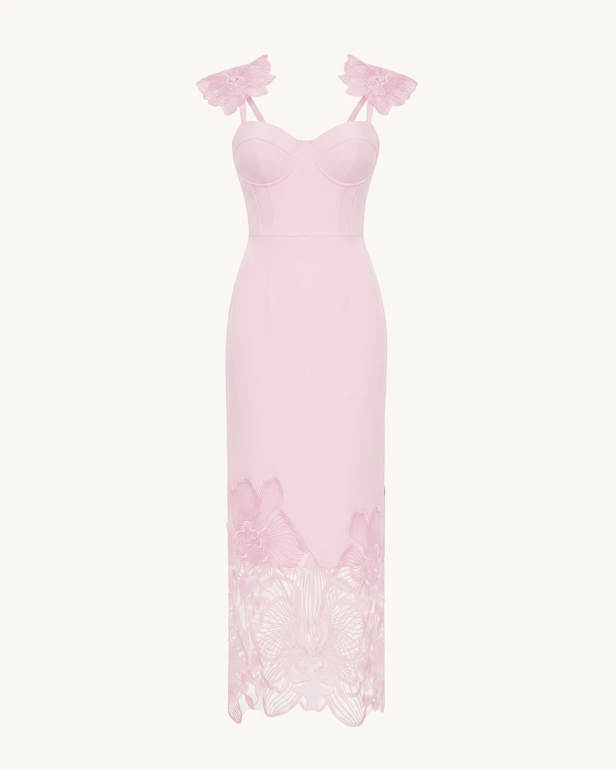 Orchid Embroidered Corset Dress - Dusty Rose - Image 3