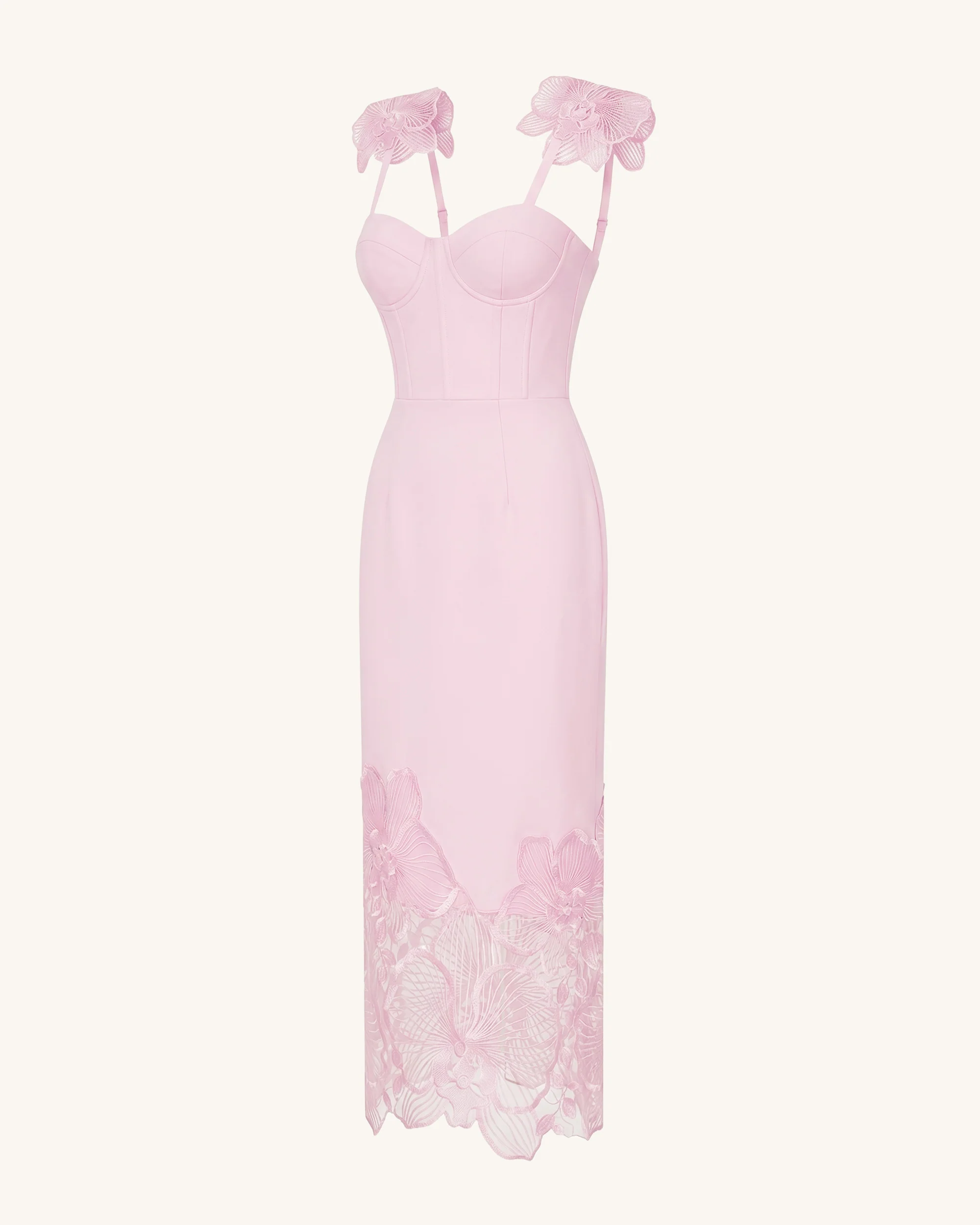 Orchid Embroidered Corset Dress - Dusty Rose - Image 4