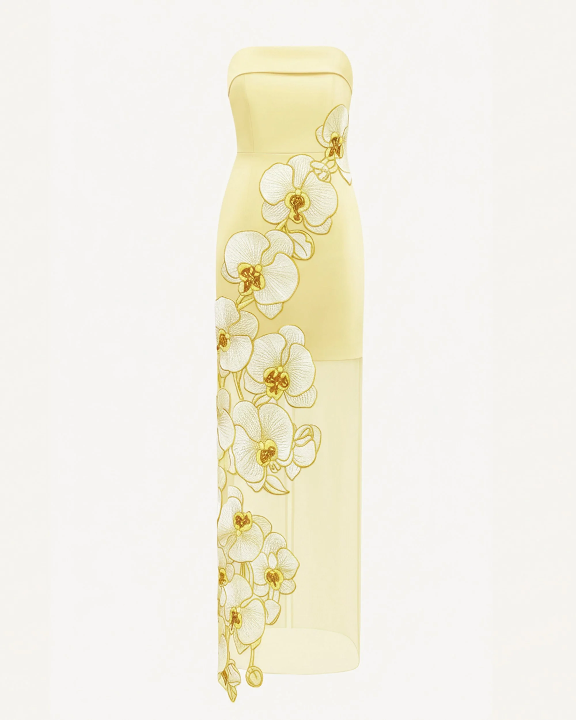 Orchid Embroidered Dress - Yellow - Image 2