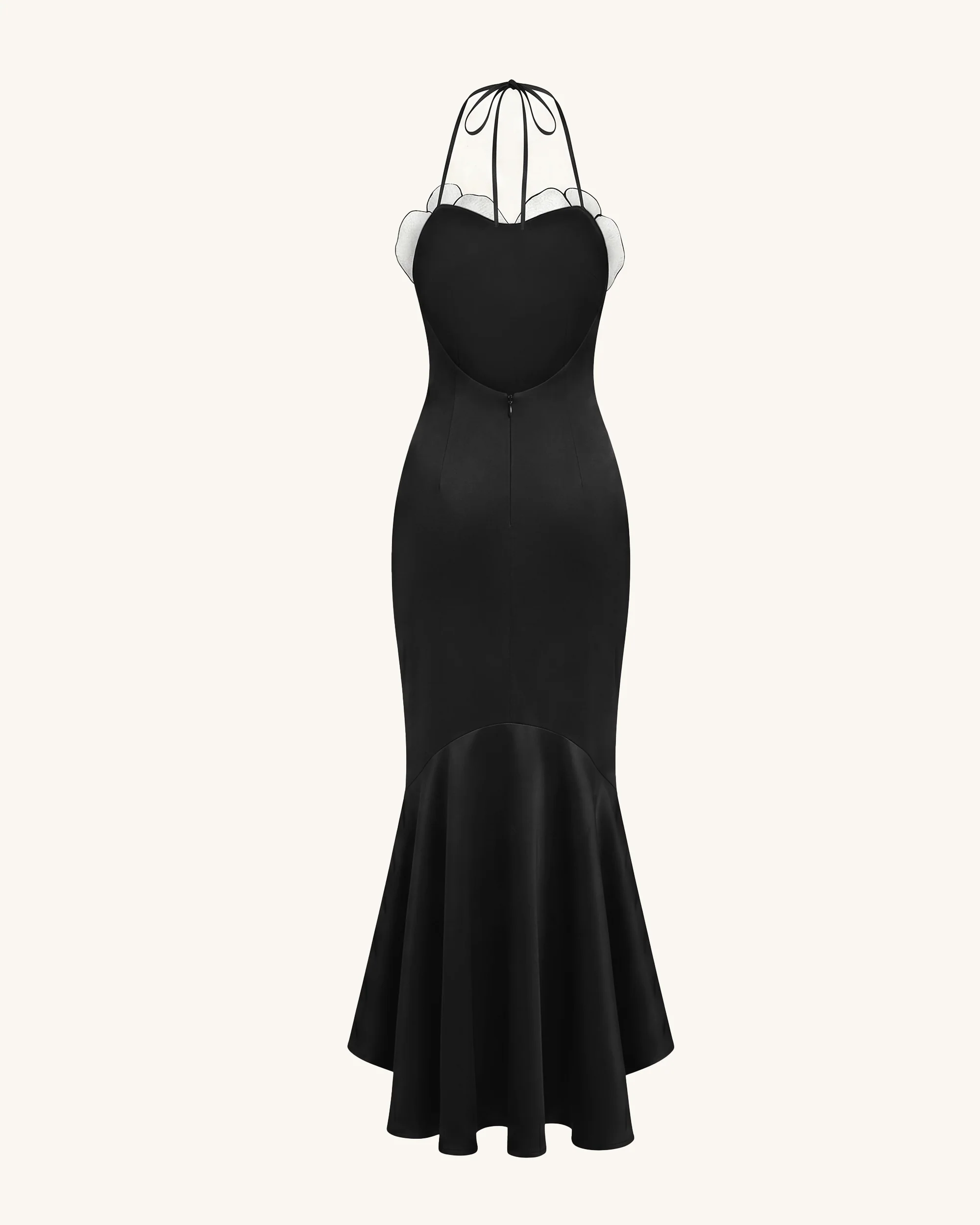 Orchid Embroidered High-Low Midi Dress - Black - Image 4