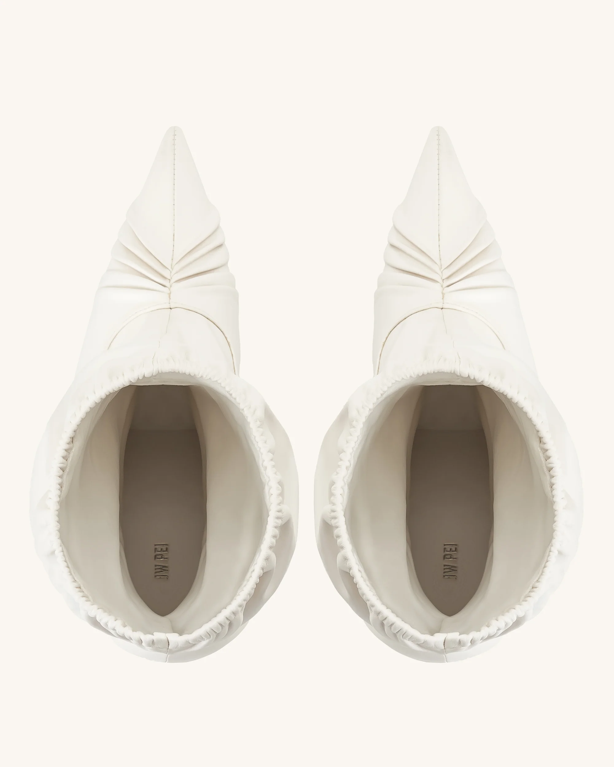 Joanne Paneled Detailing leather Ankle Boots - White - Image 4
