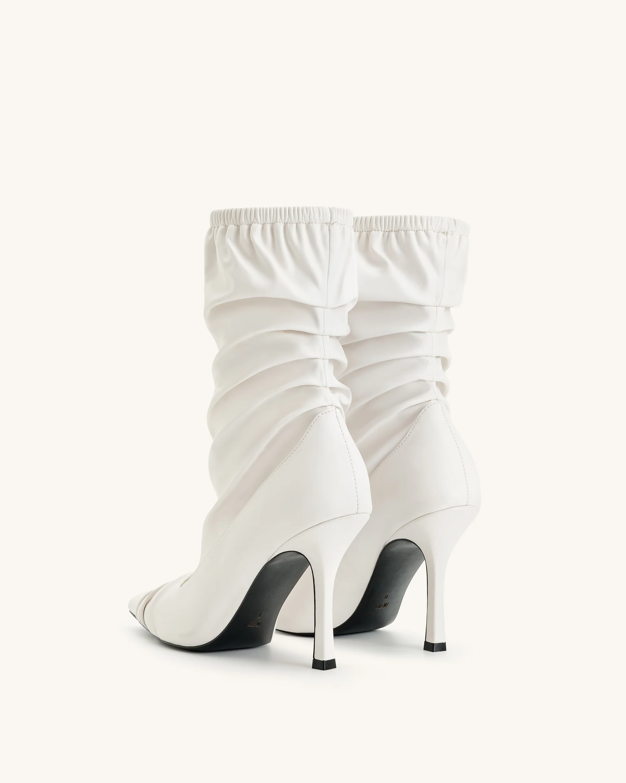 Joanne Paneled Detailing leather Ankle Boots - White - Image 5