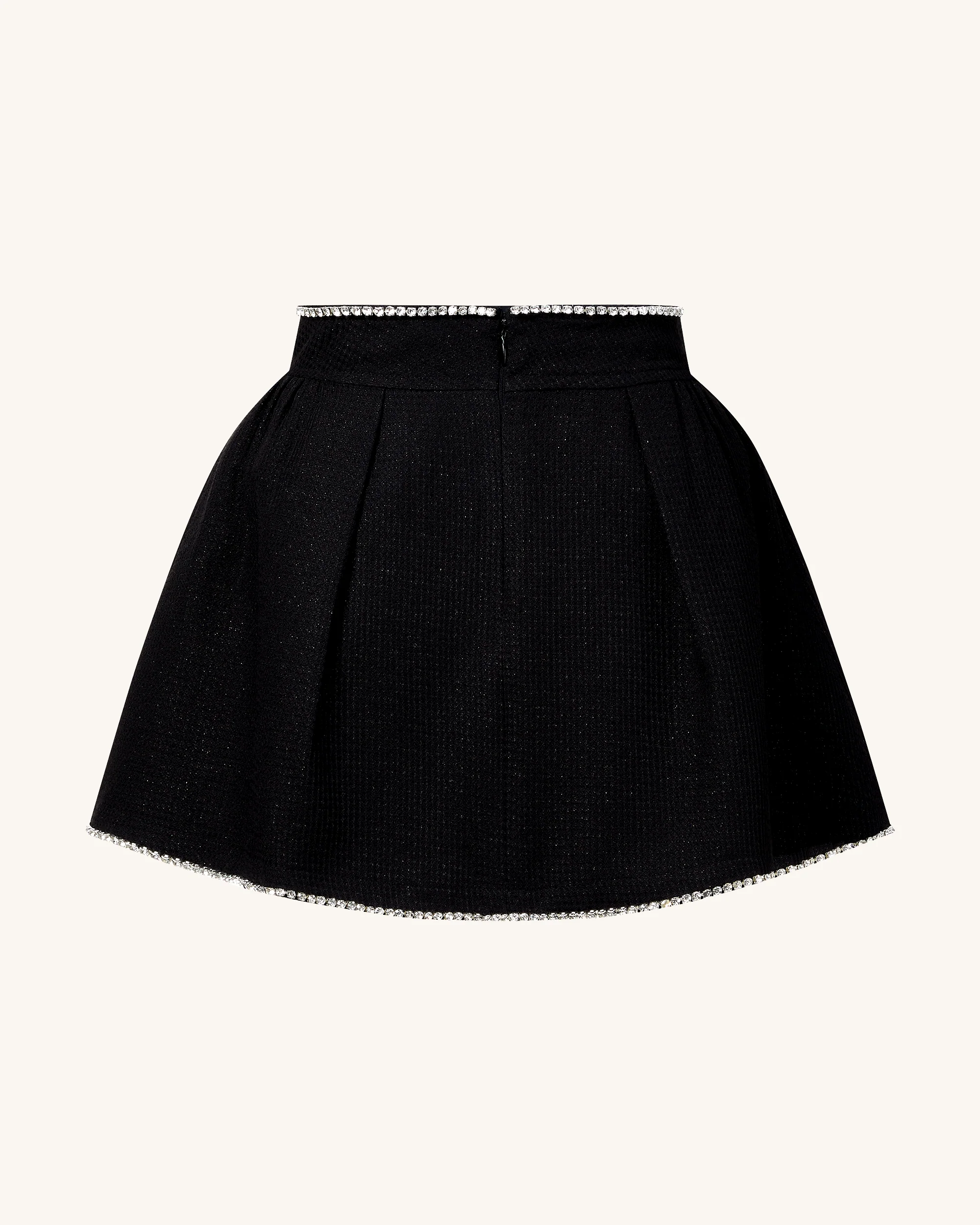 Pearl-Embellished Tweed Set - Black - Image 8