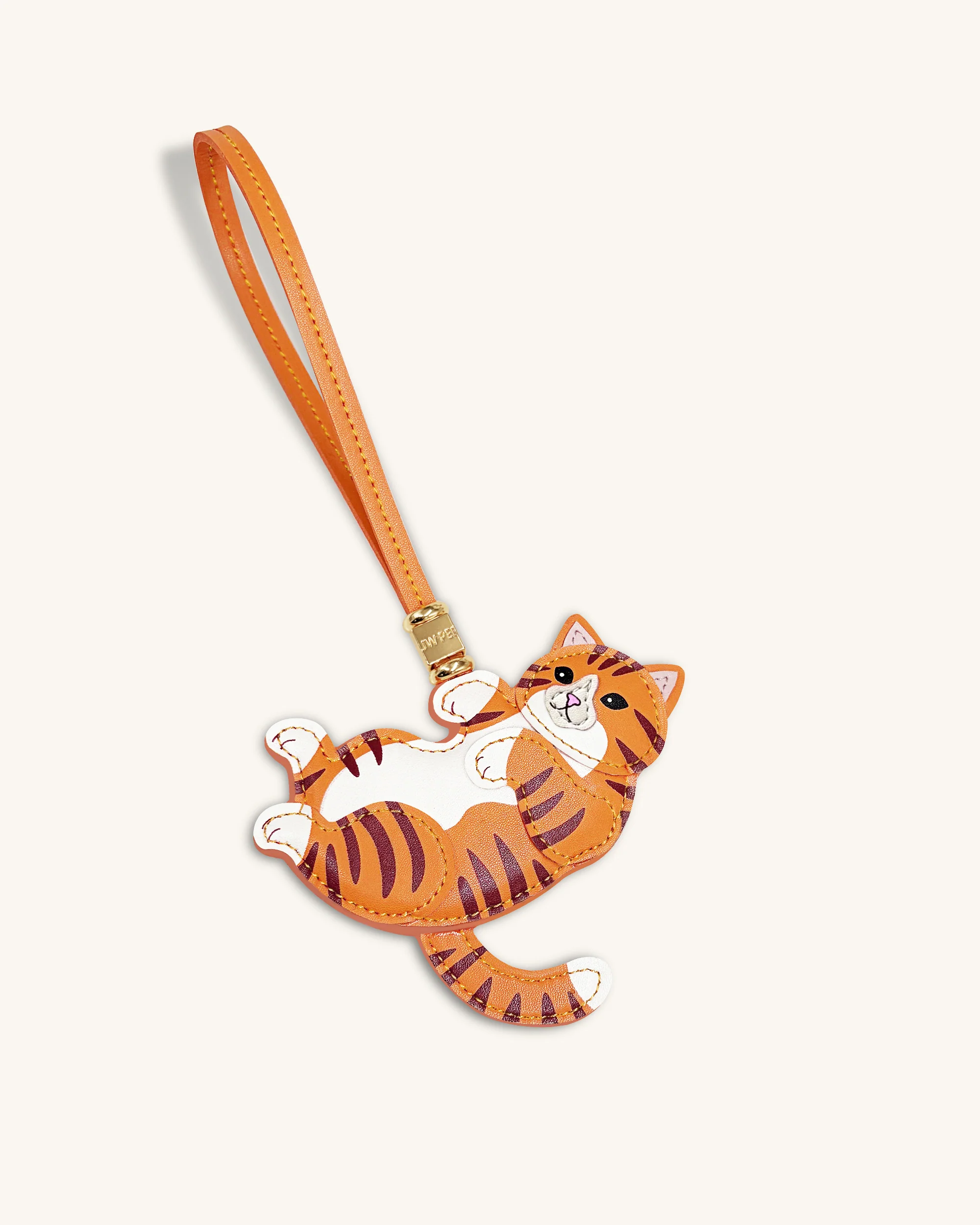 Playful Cat Bag Charm - Orange - Image 3