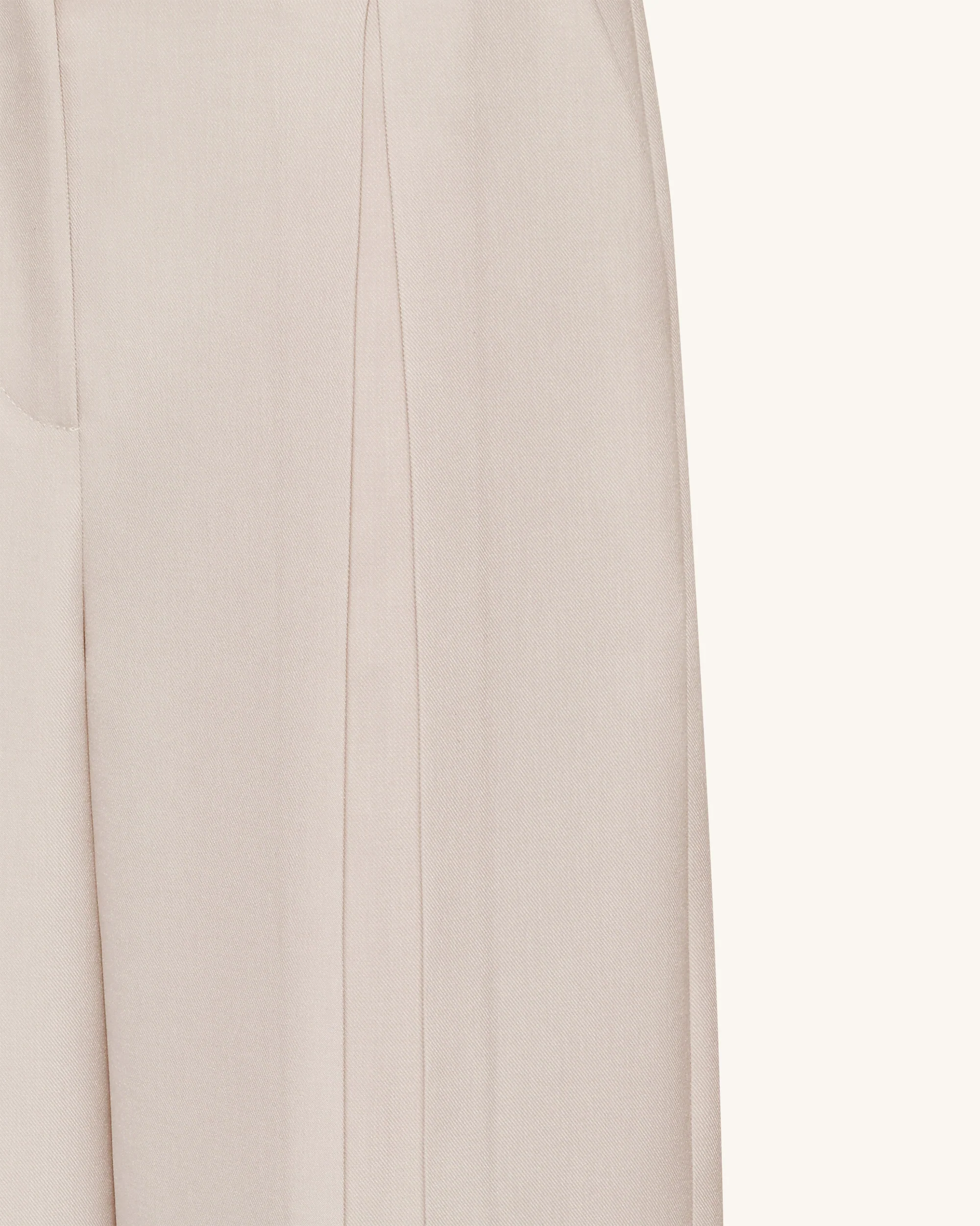 Pleated Wide-Leg Trousers - Beige - Image 8