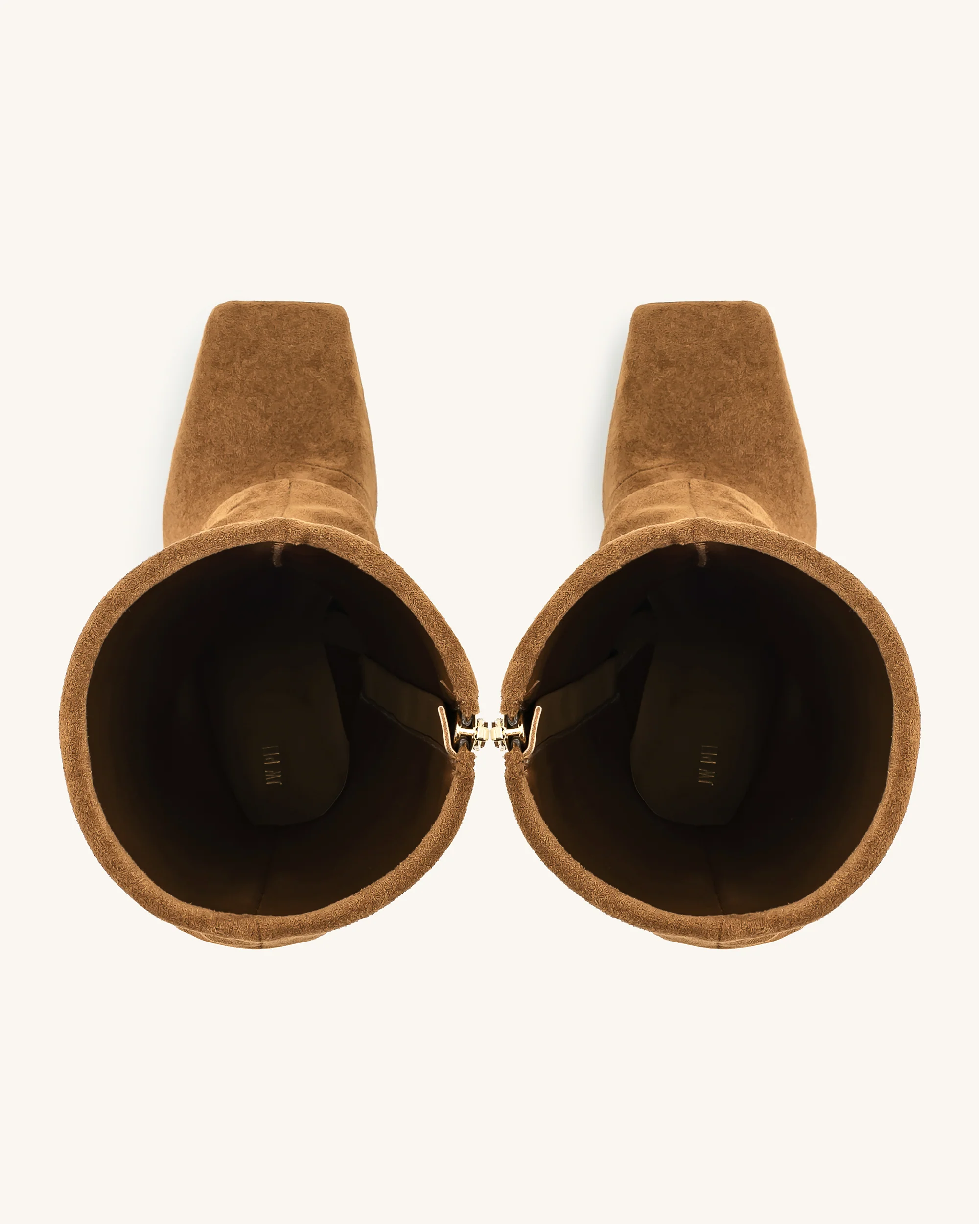 Reyna Square Toe Platform Knit Boots - Brown - Image 4