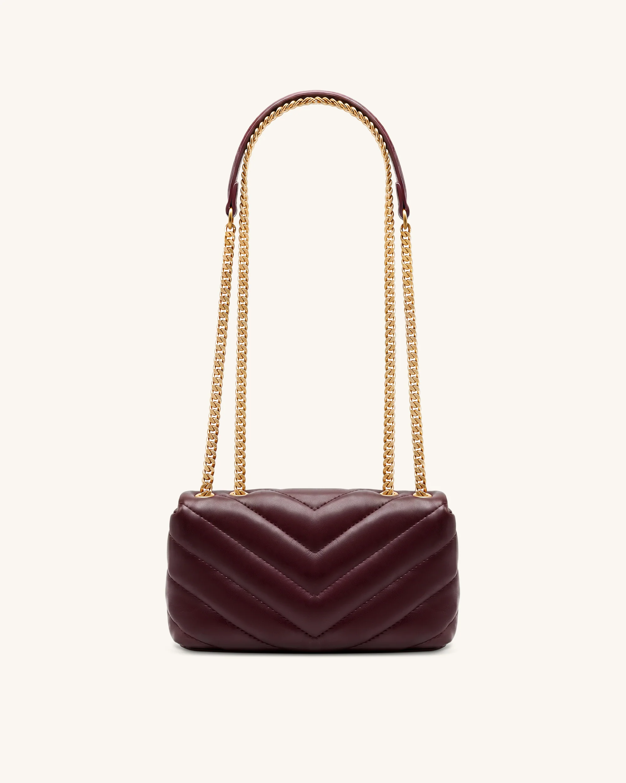 Riley Dachshund Quilted Flap Shoulder Bag - Deep Burgundy - Image 3