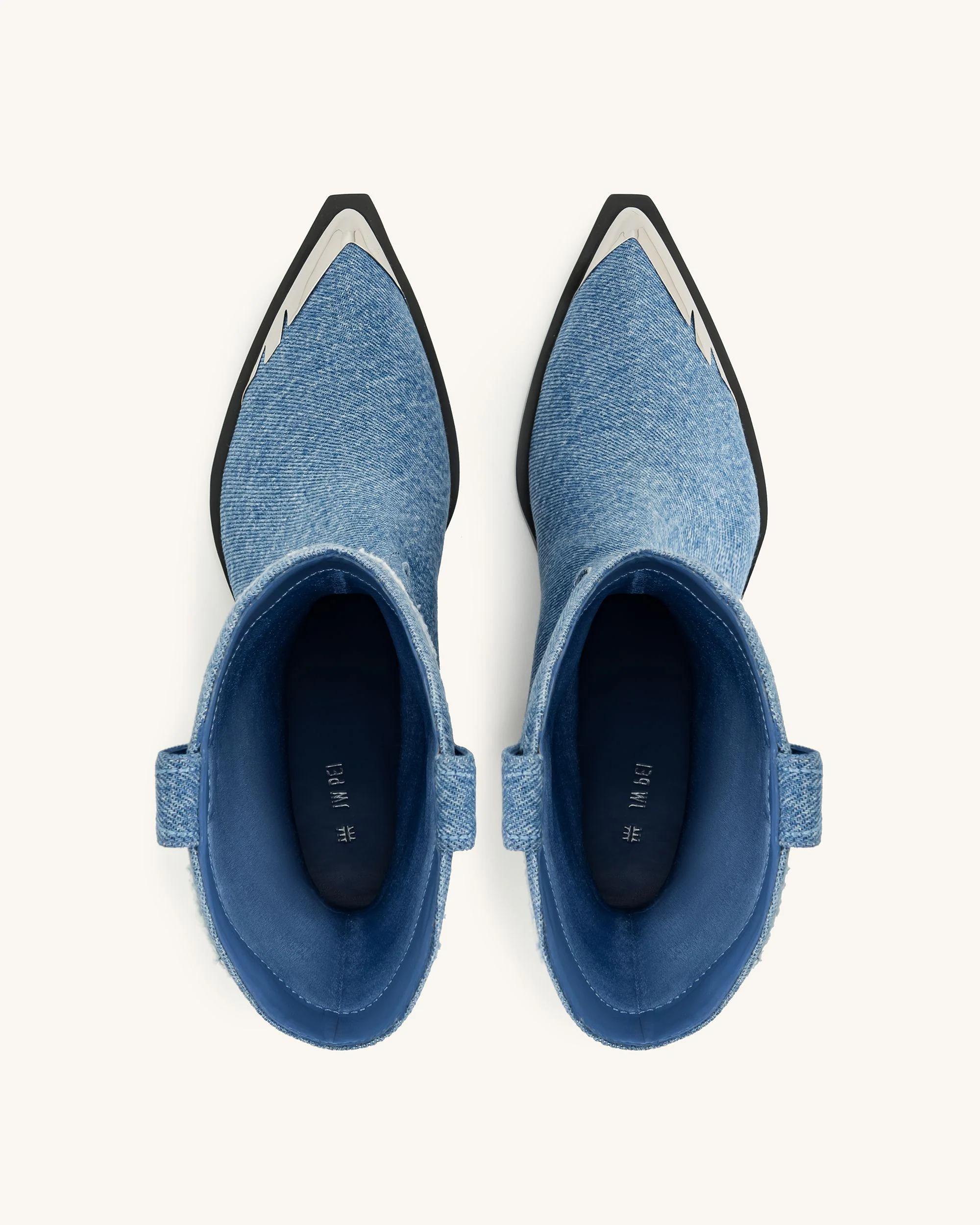 Riya Denim Cowboy Boot - Blue - Image 3