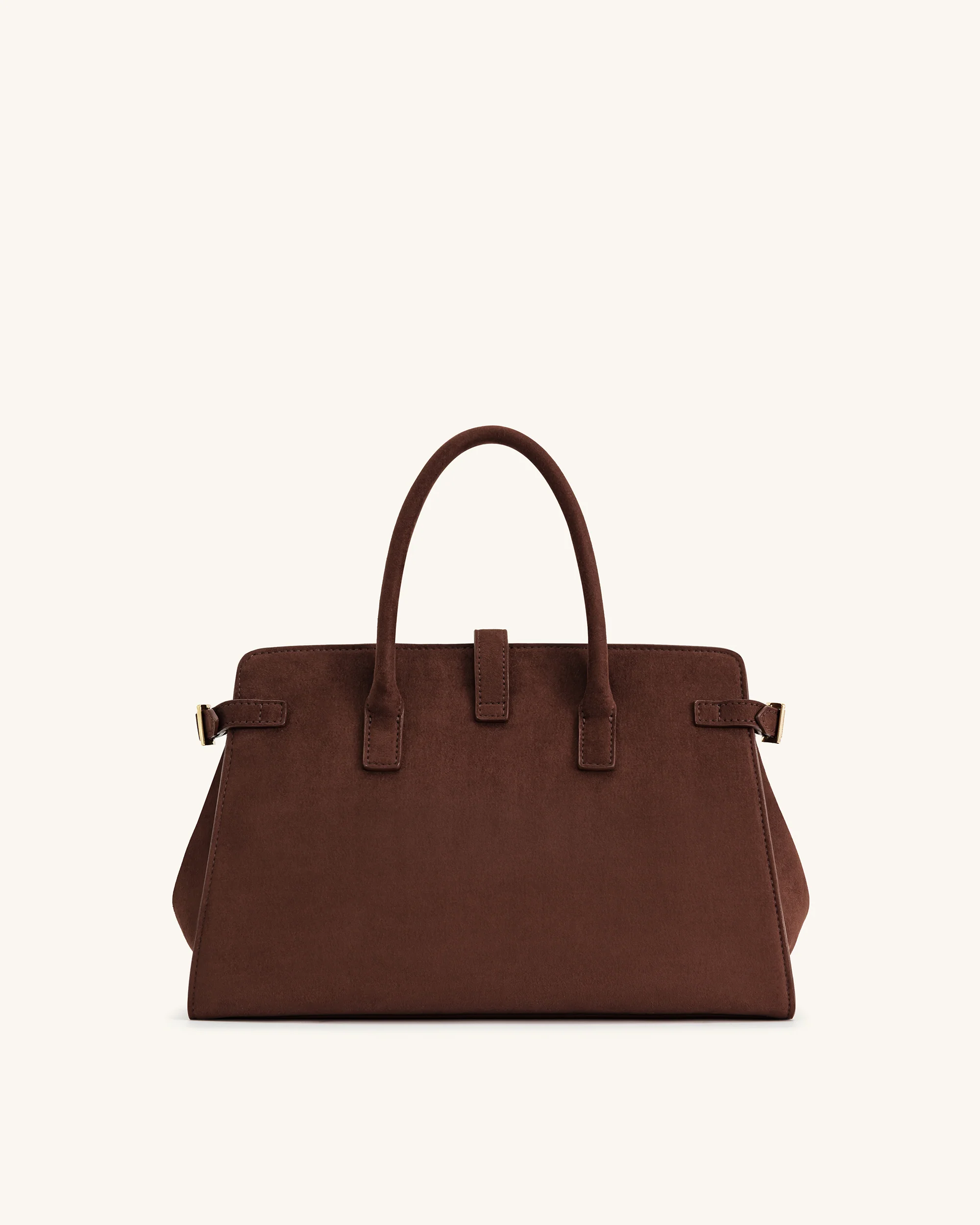 Saige Faux Suede Tote Bag - Brown - Image 3