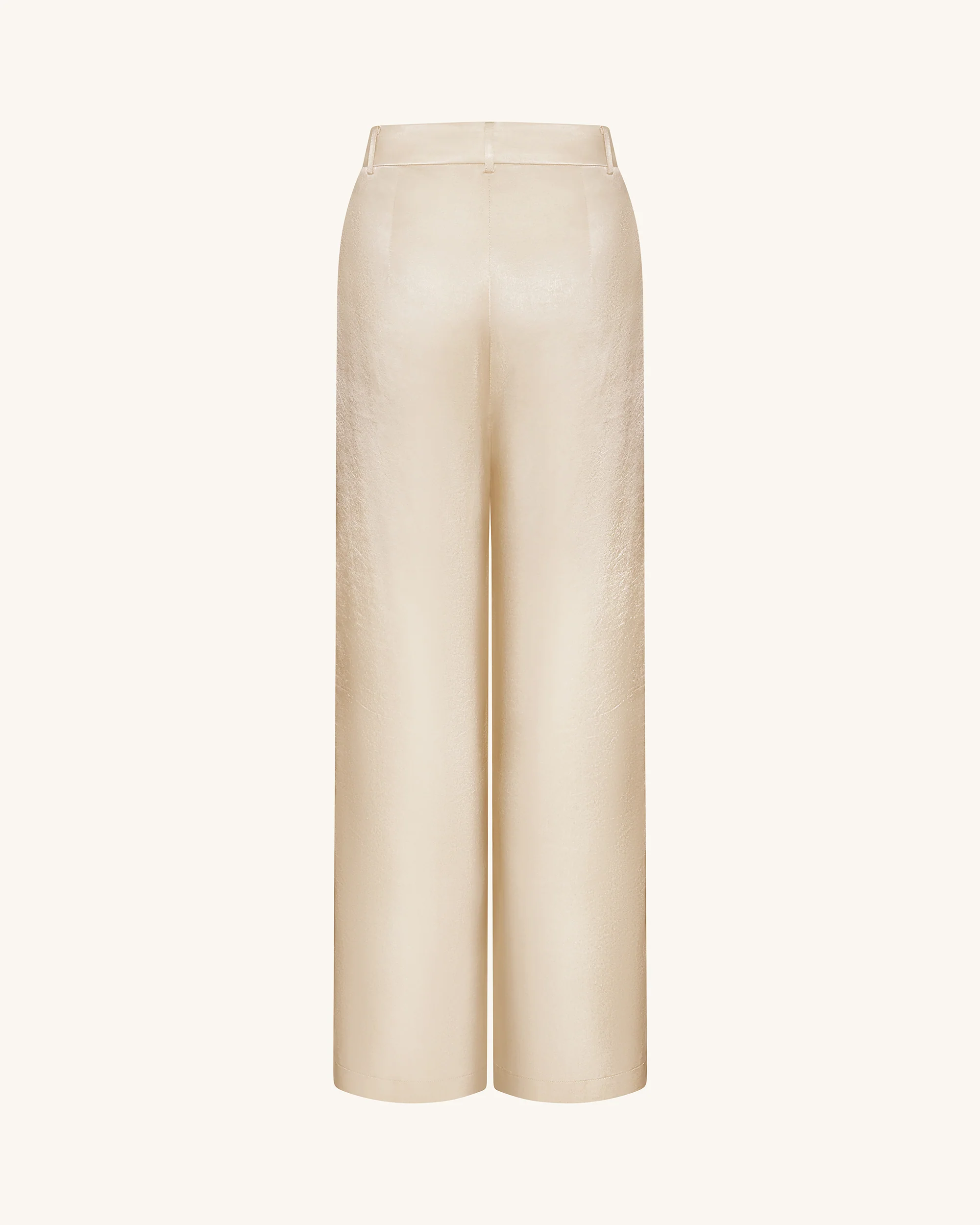 Satin Wide-Leg Trousers - Cream - Image 5