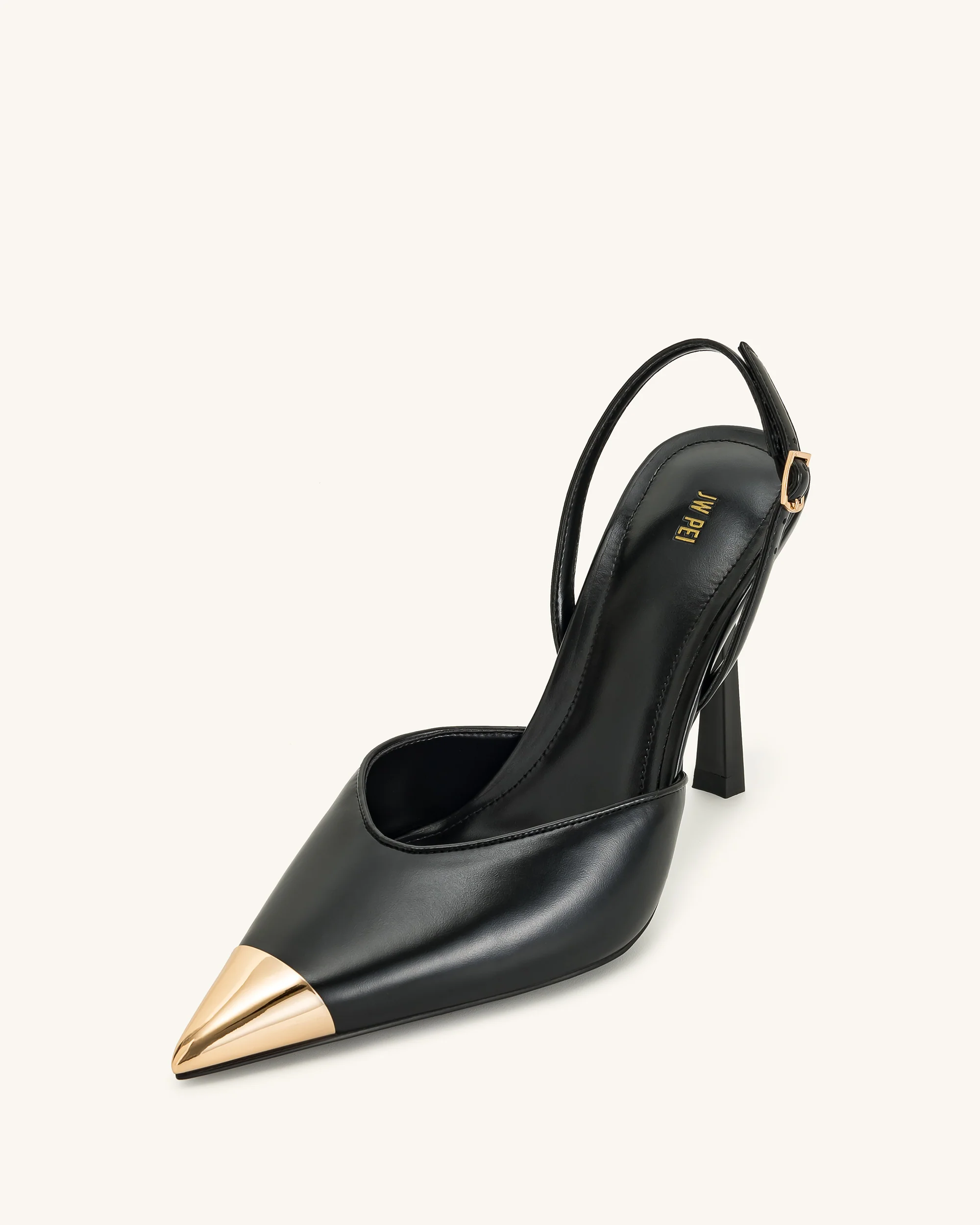 Savannah Gold Tipped Slingback Pumps - Black - Image 7