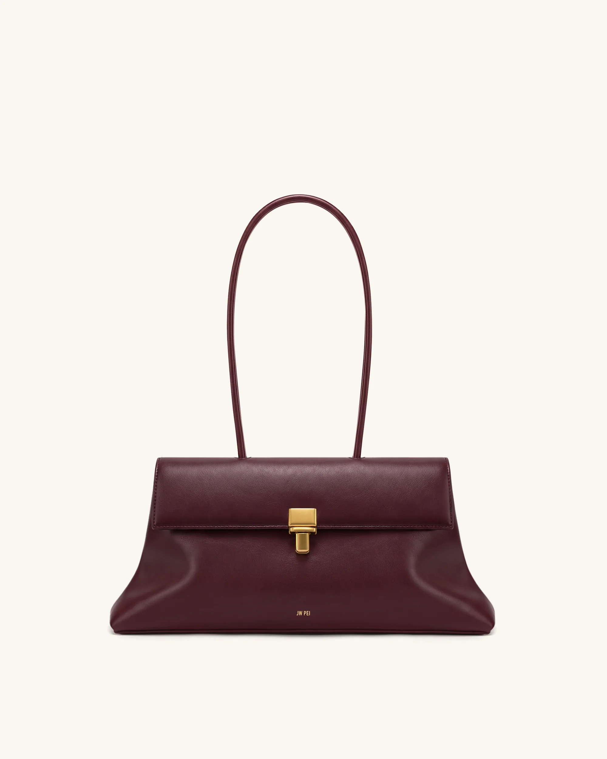Selene Lock Flap Shoulder Bag - Burgundy